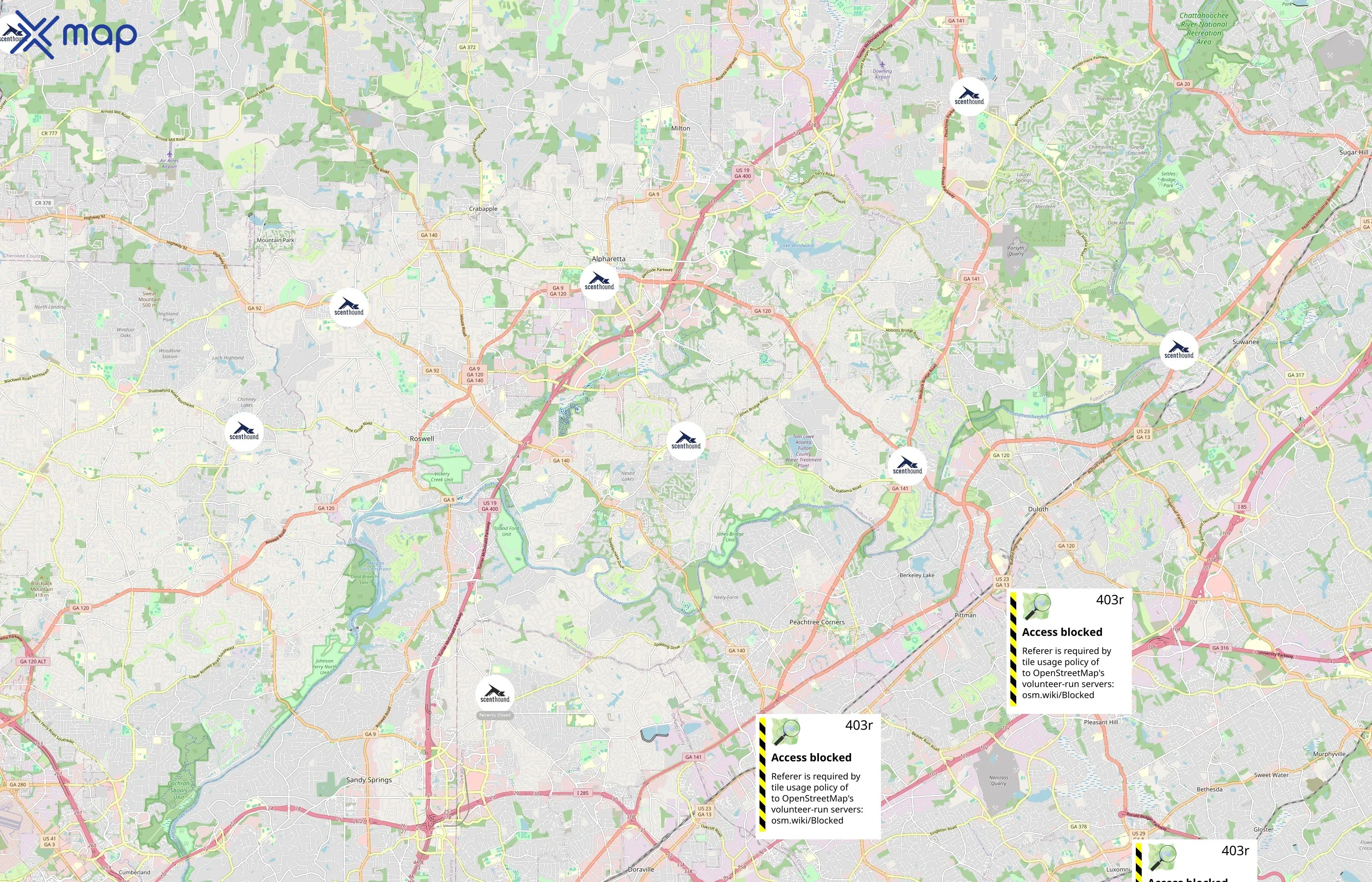 Scenthound area coverage