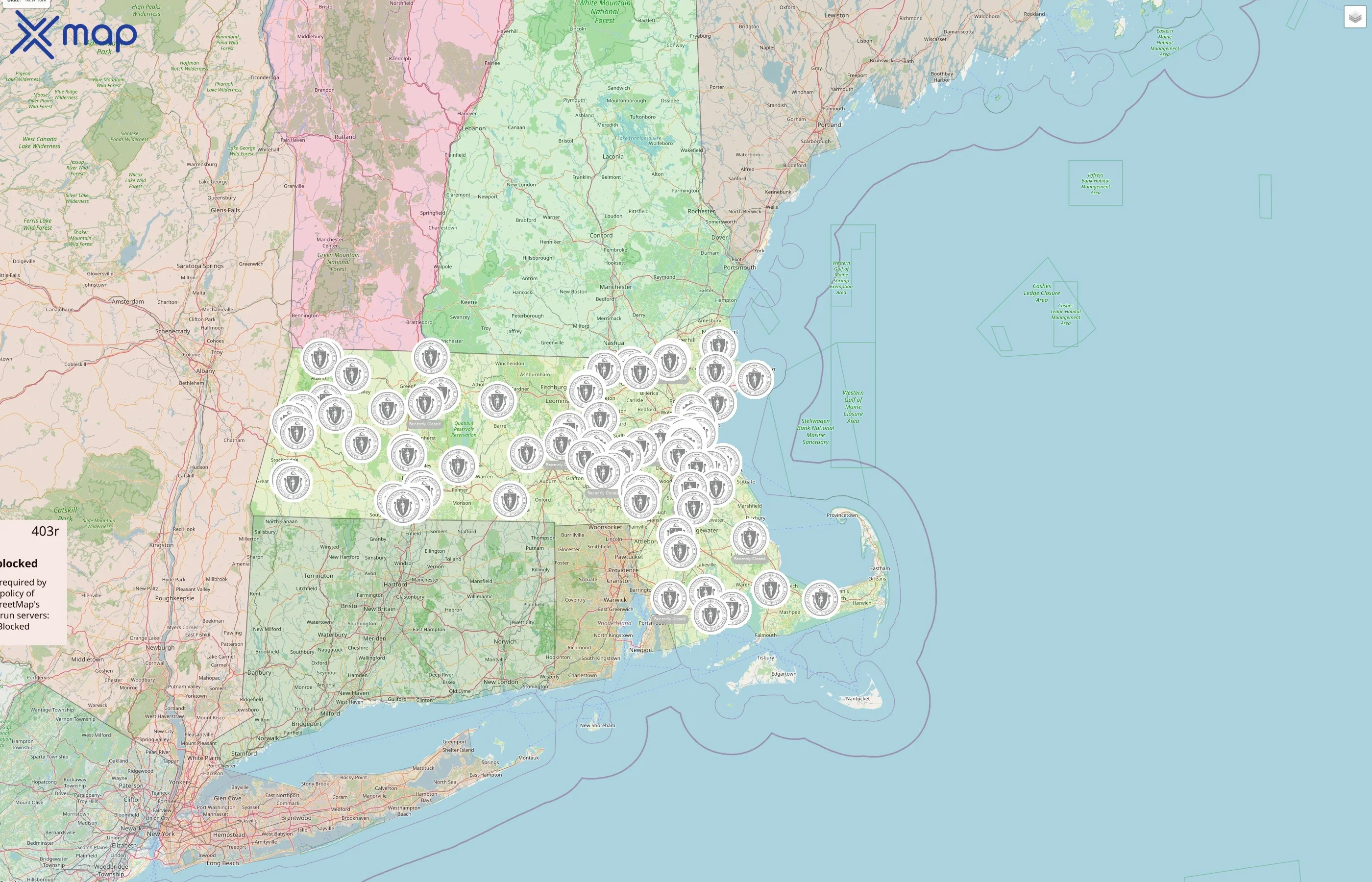 Massachusetts Government street hotspots