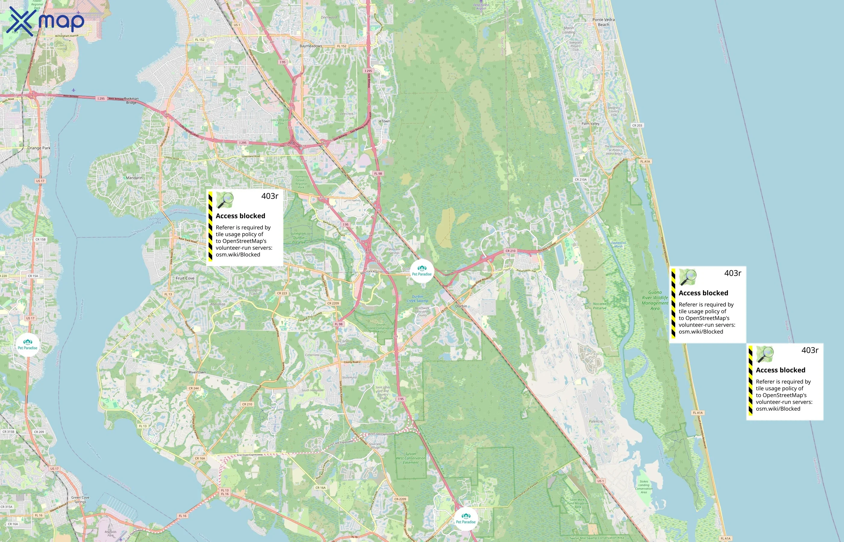 Pet Paradise area coverage