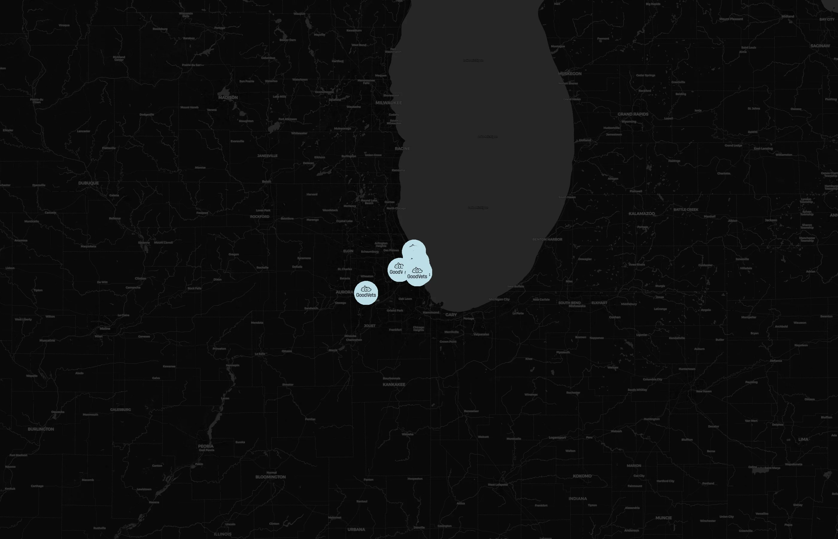 GoodVets city distribution