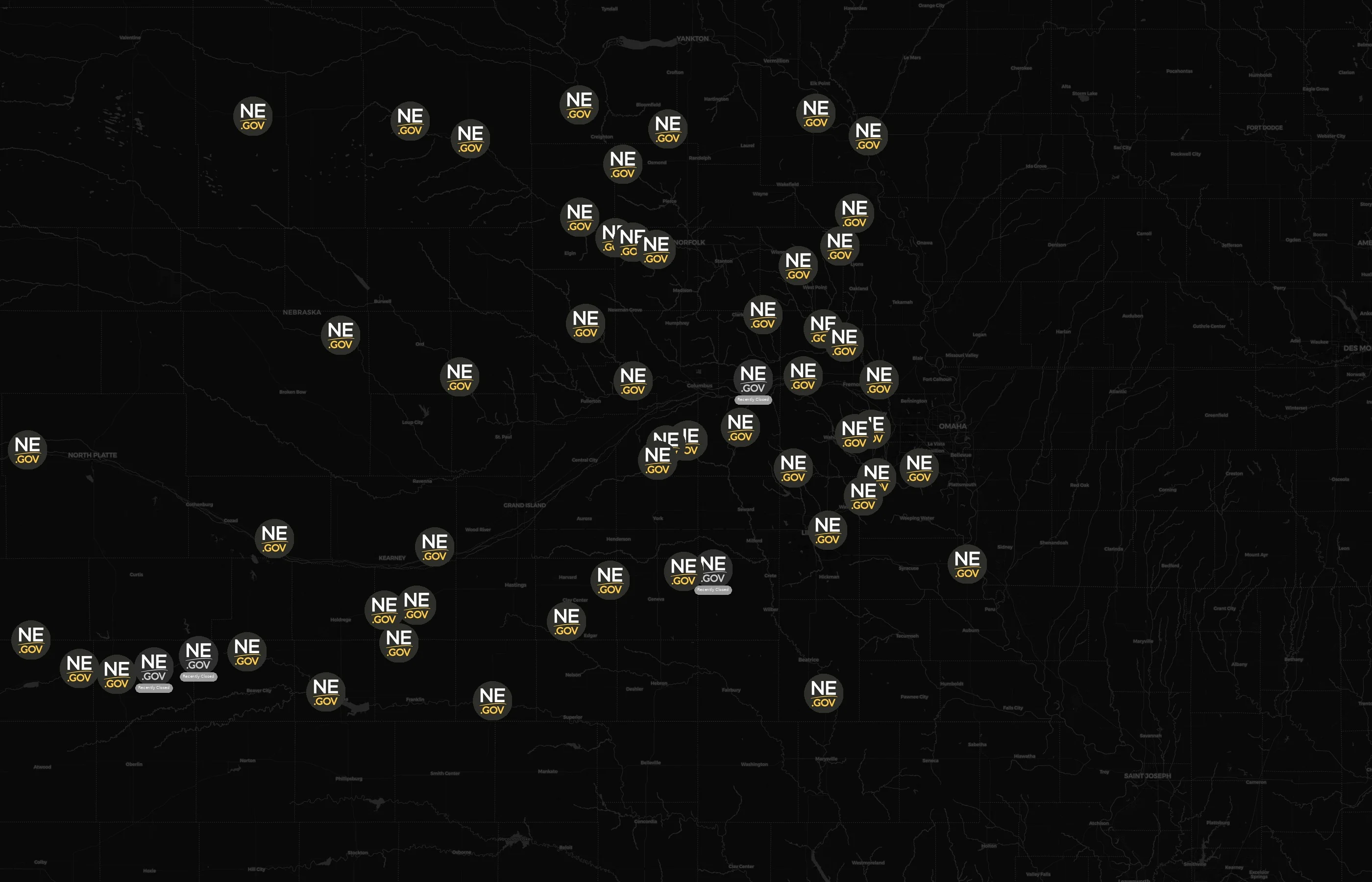 Nebraska Libraries city distribution