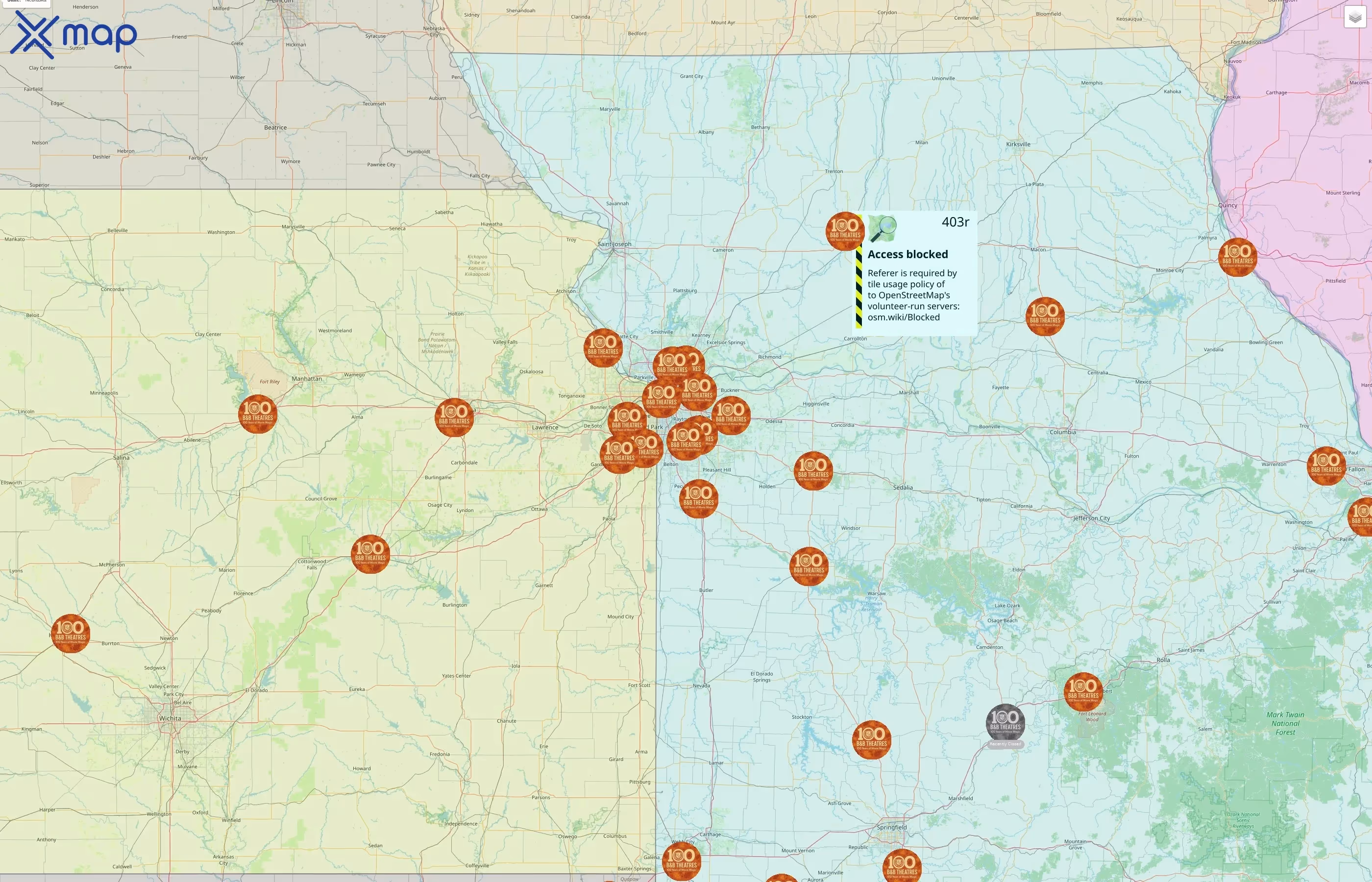 B&B Theatres street hotspots