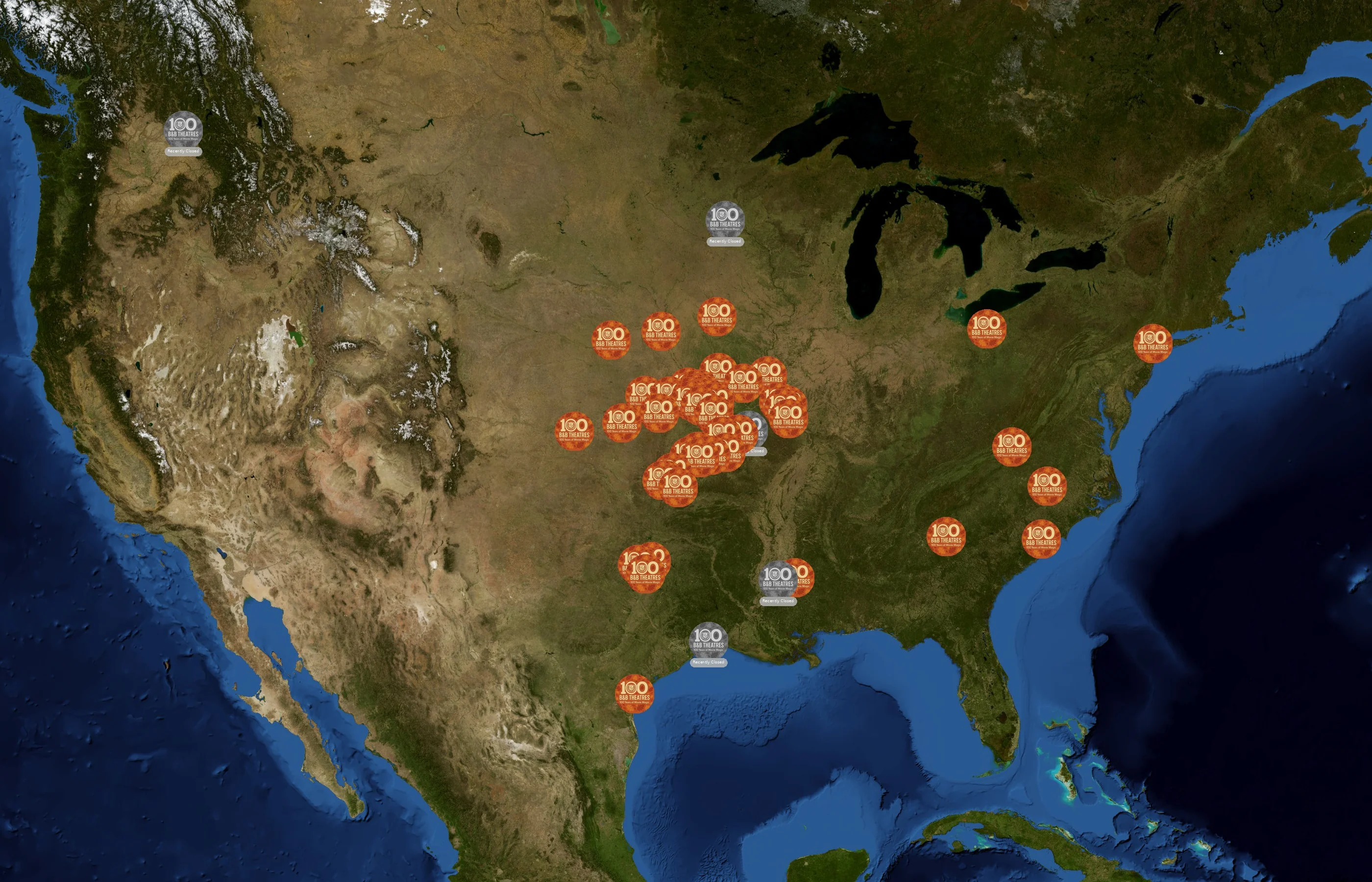B&B Theatres state distribution