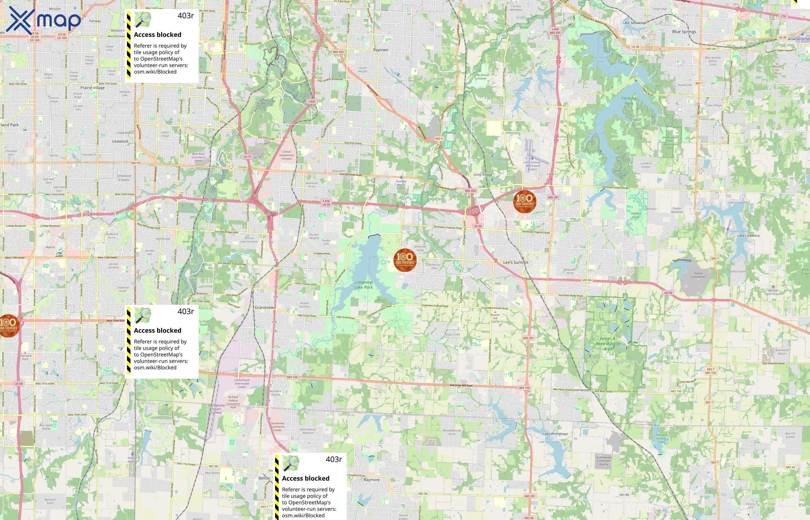B&B Theatres area coverage