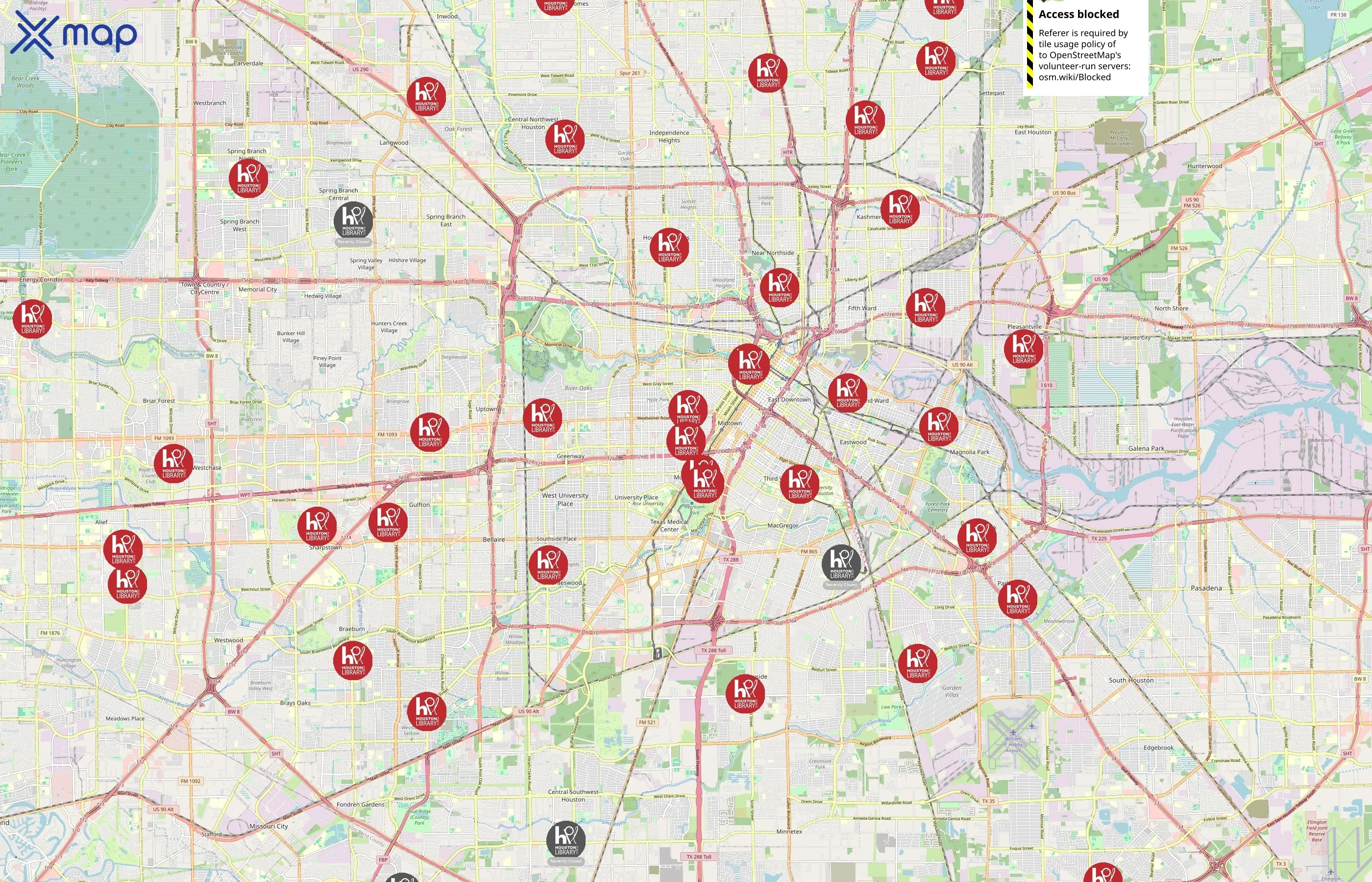 Houston Public Library area coverage