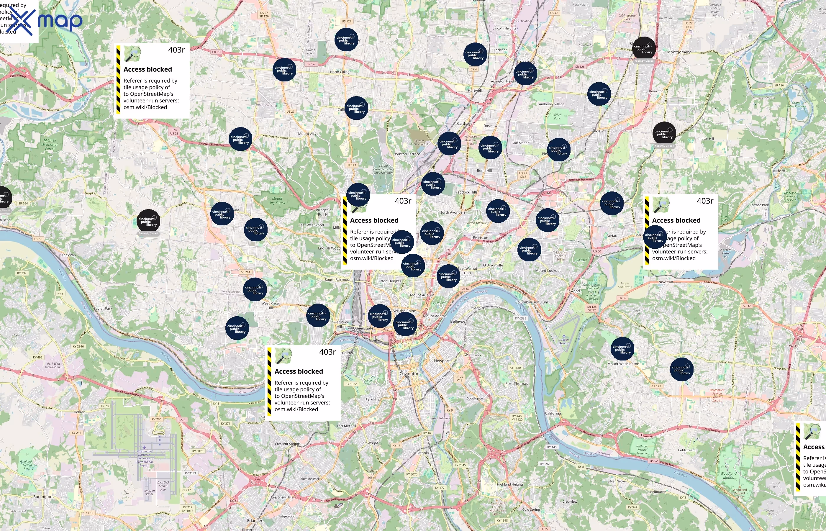 Cincinnati & Hamilton County Public Library area coverage