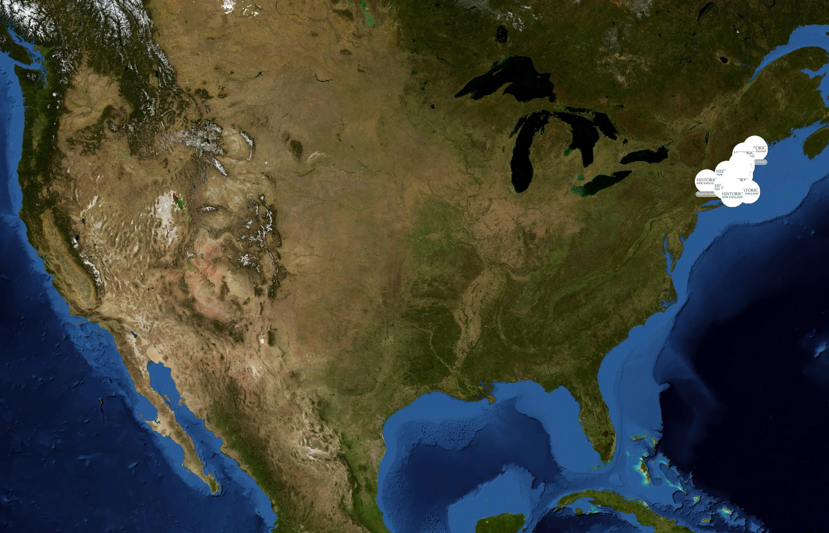 Historic New England state distribution