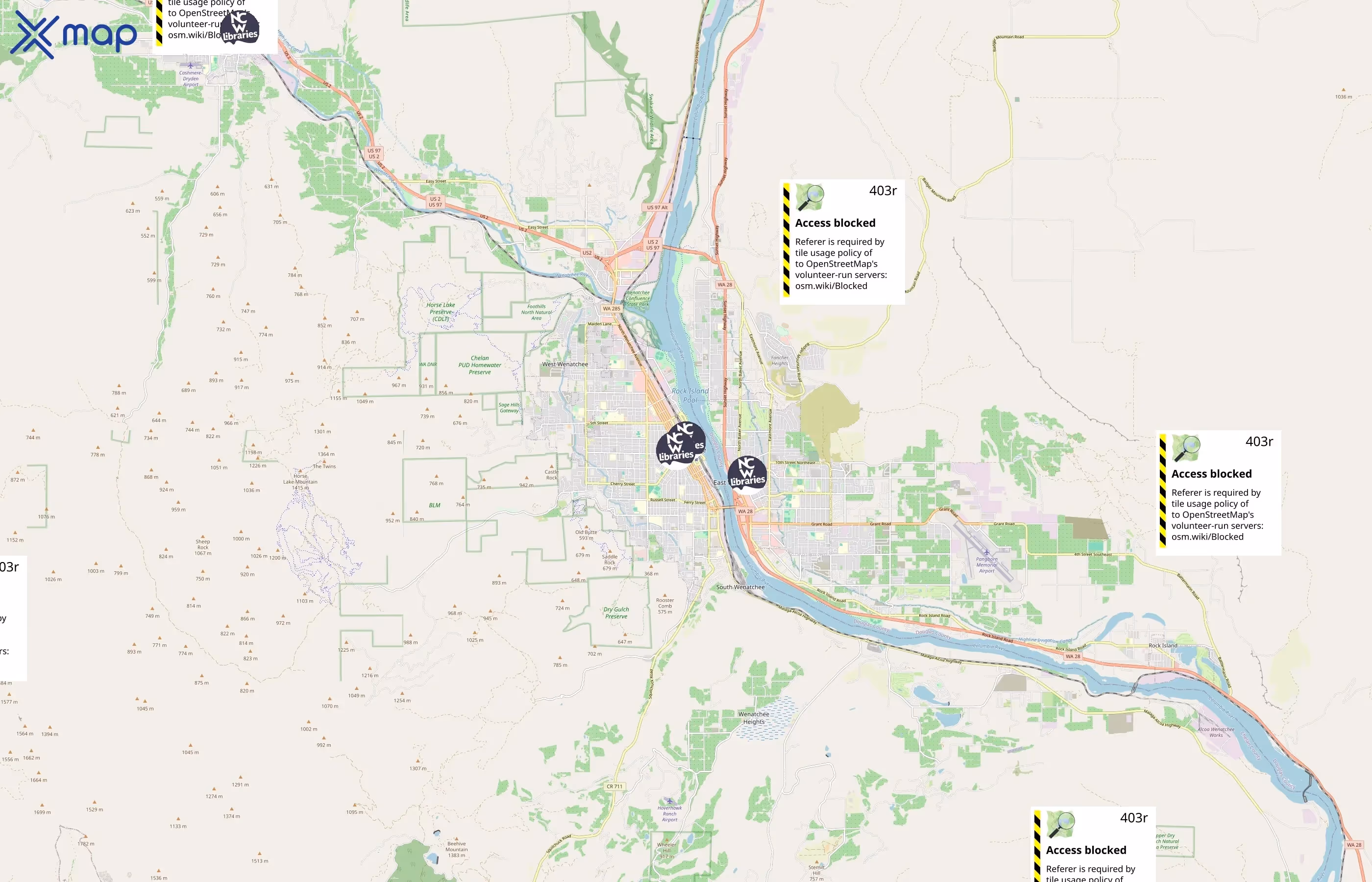 North Central Washington Libraries area coverage