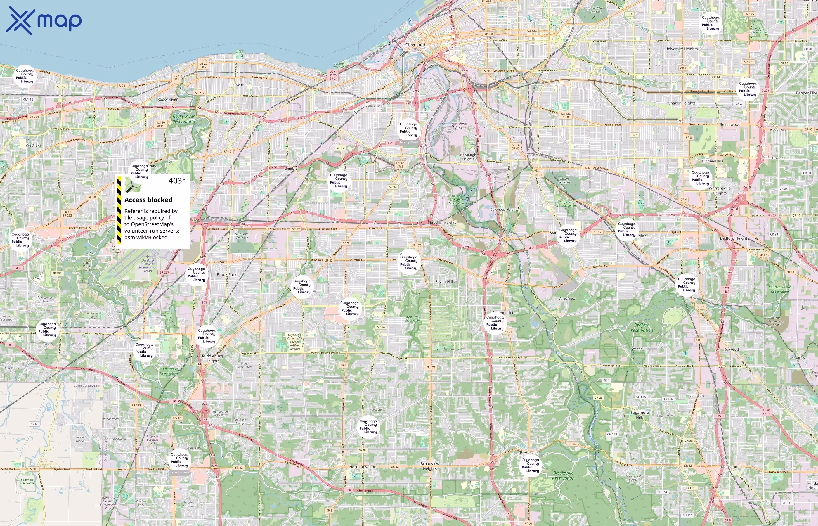 Cuyahoga County Public Library area coverage
