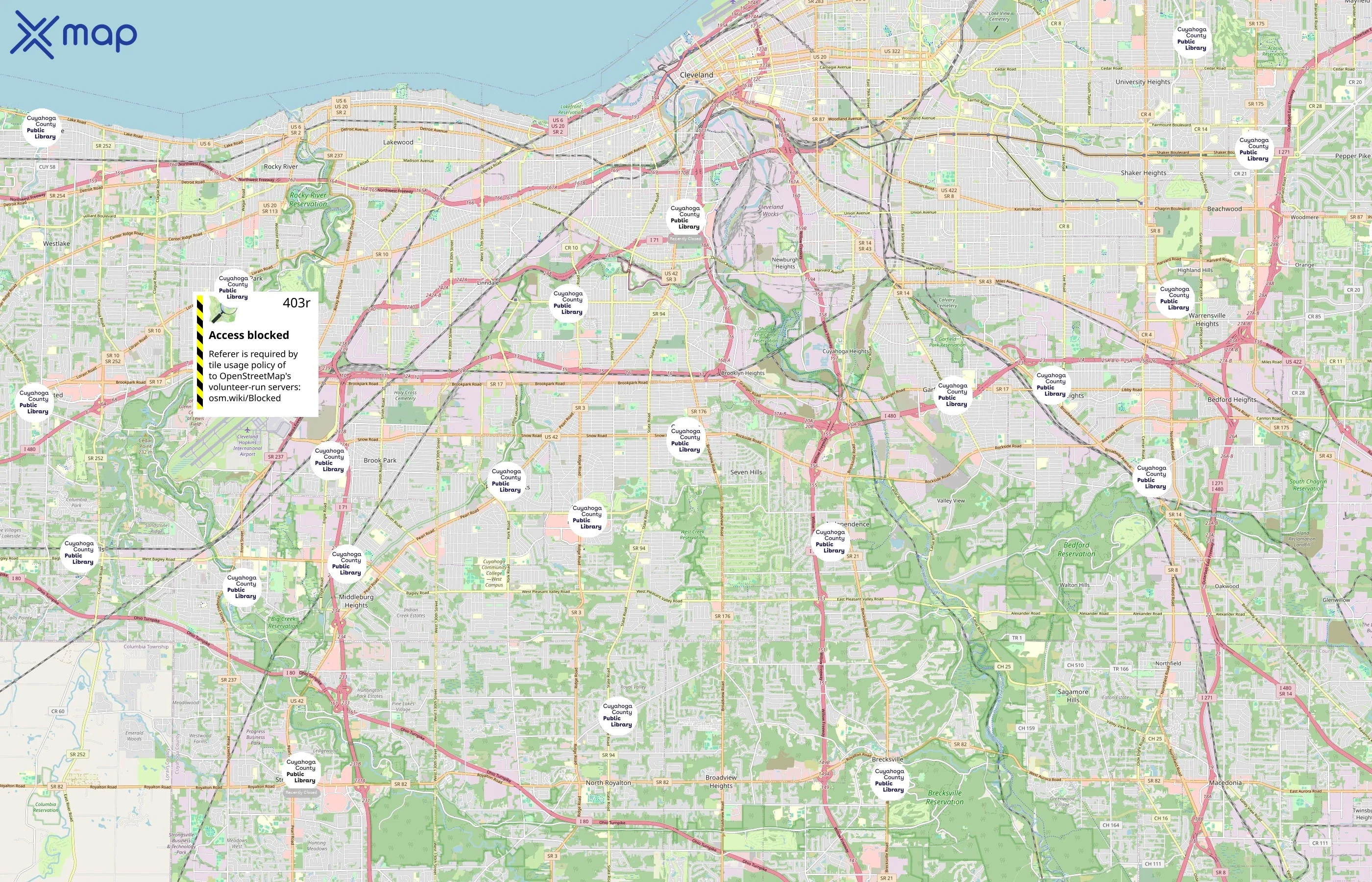 Cuyahoga County Public Library area coverage