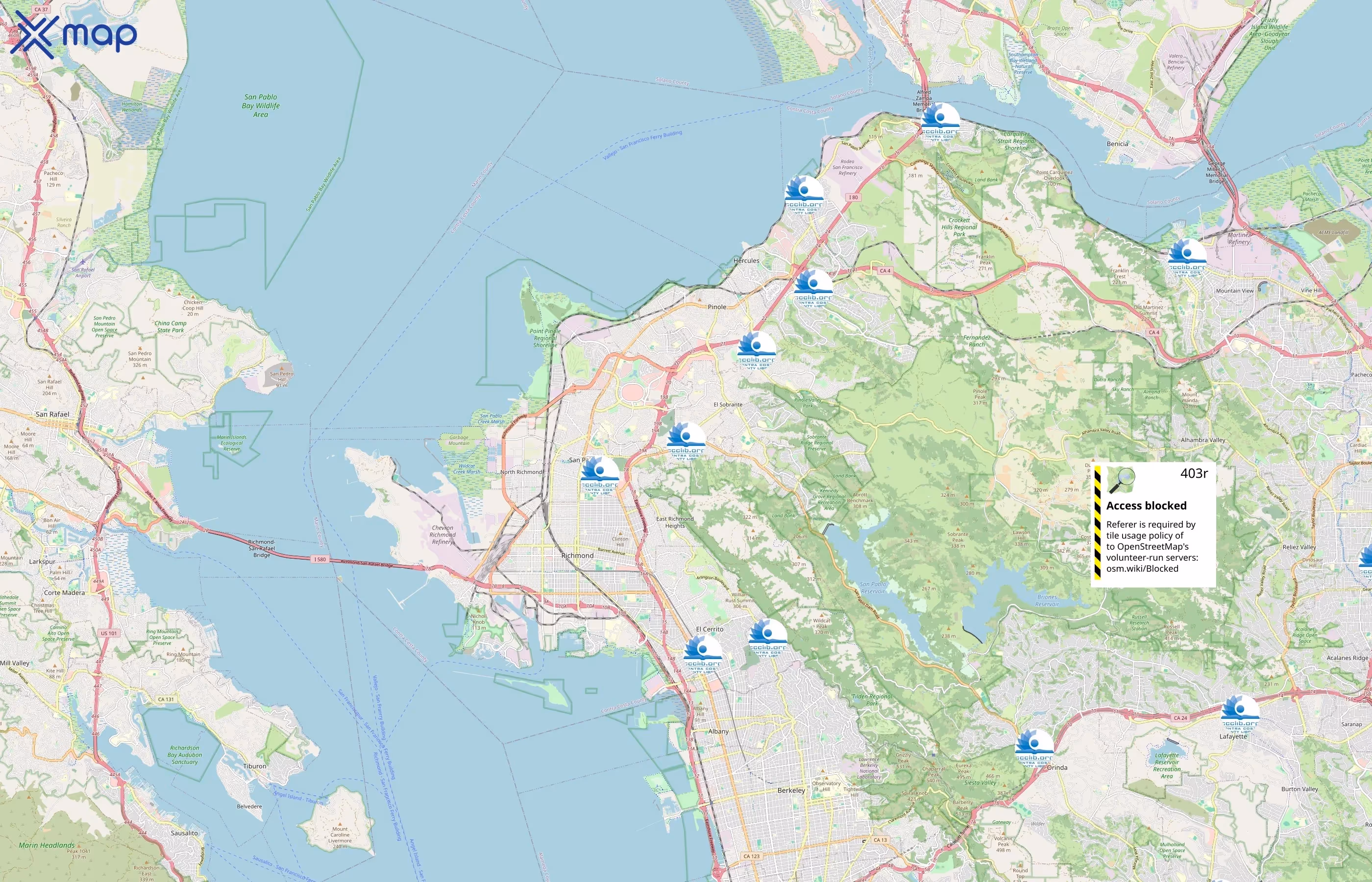 Contra Costa County Library area coverage
