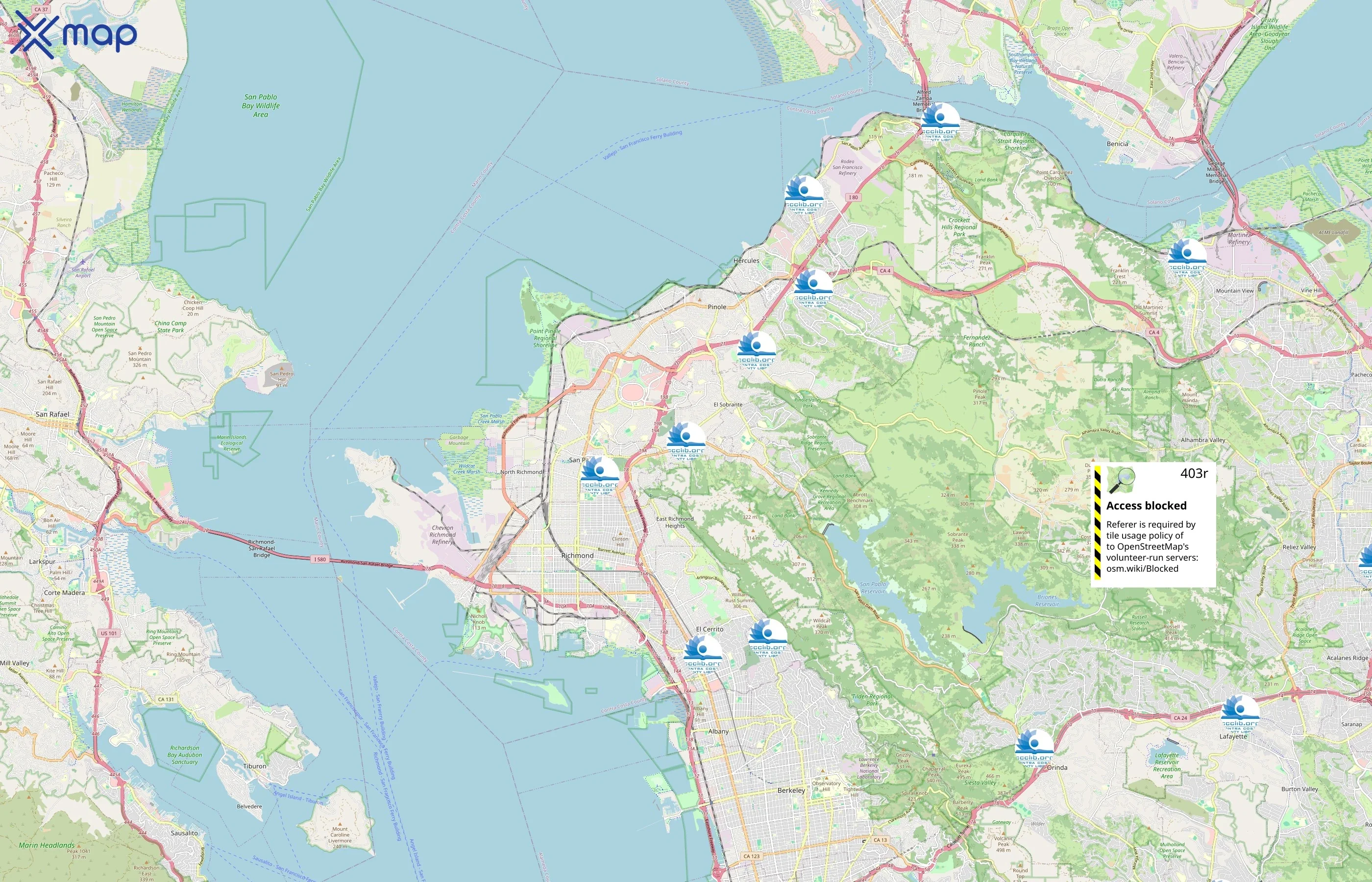 Contra Costa County Library area coverage