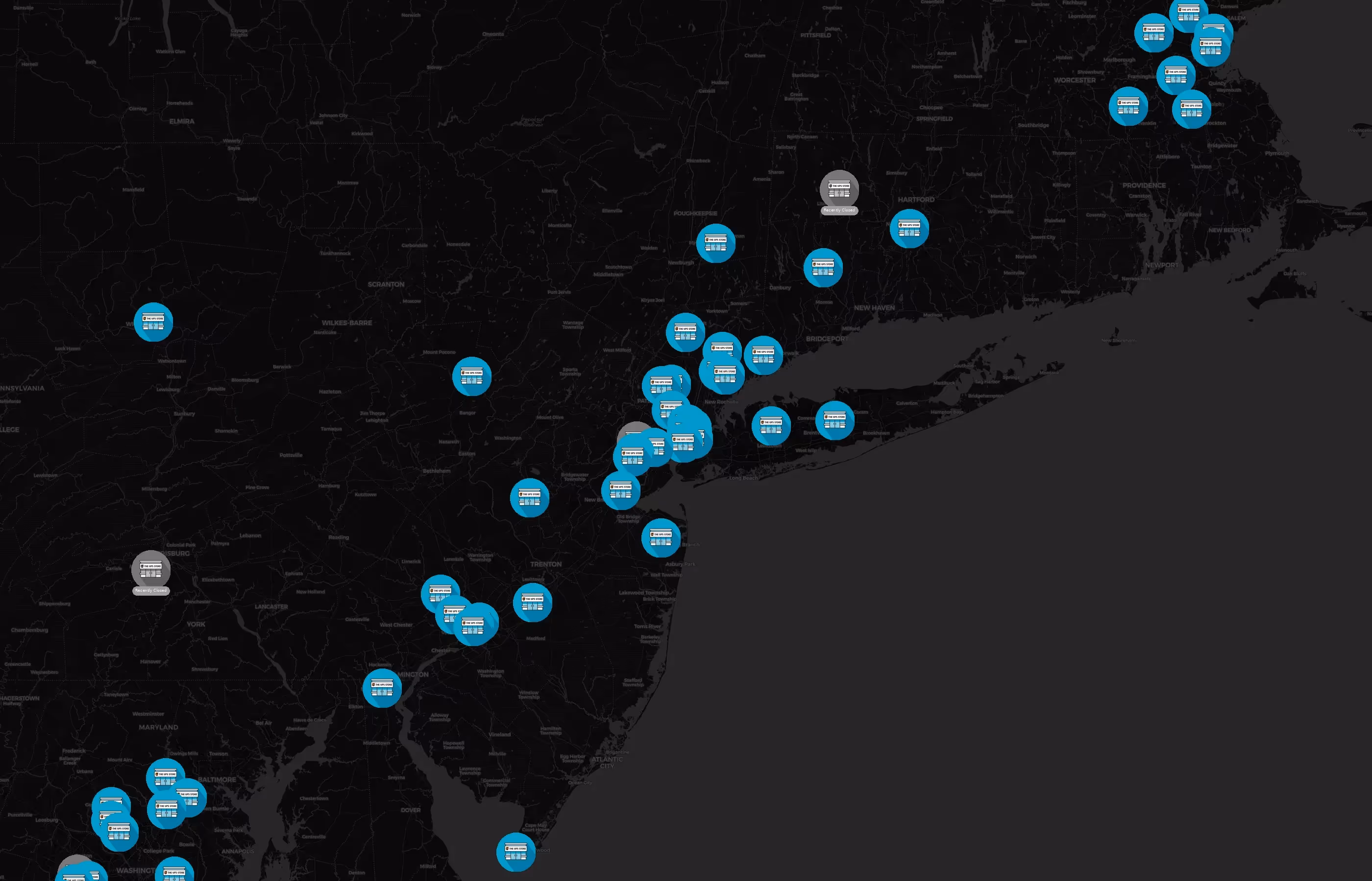 The UPS Store city distribution