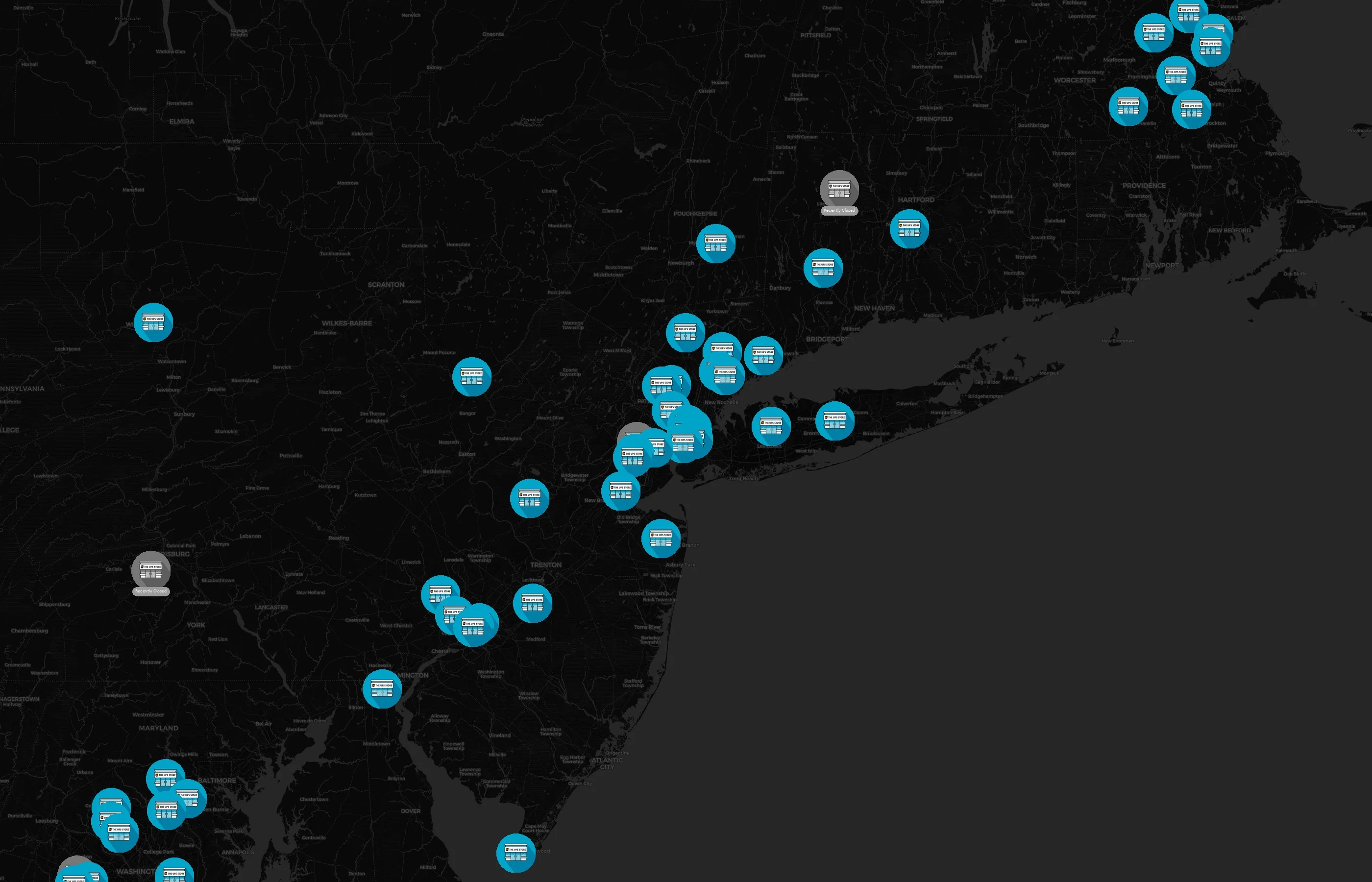 The UPS Store city distribution