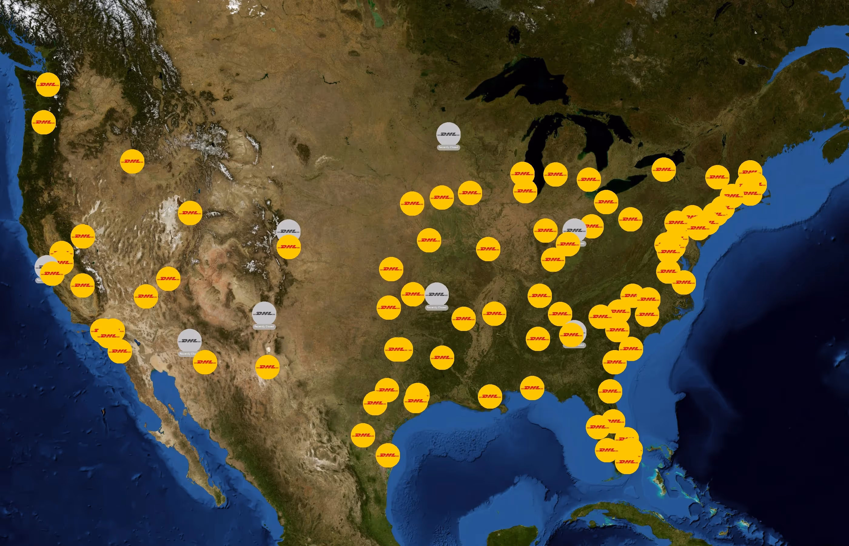 DHL Express state distribution