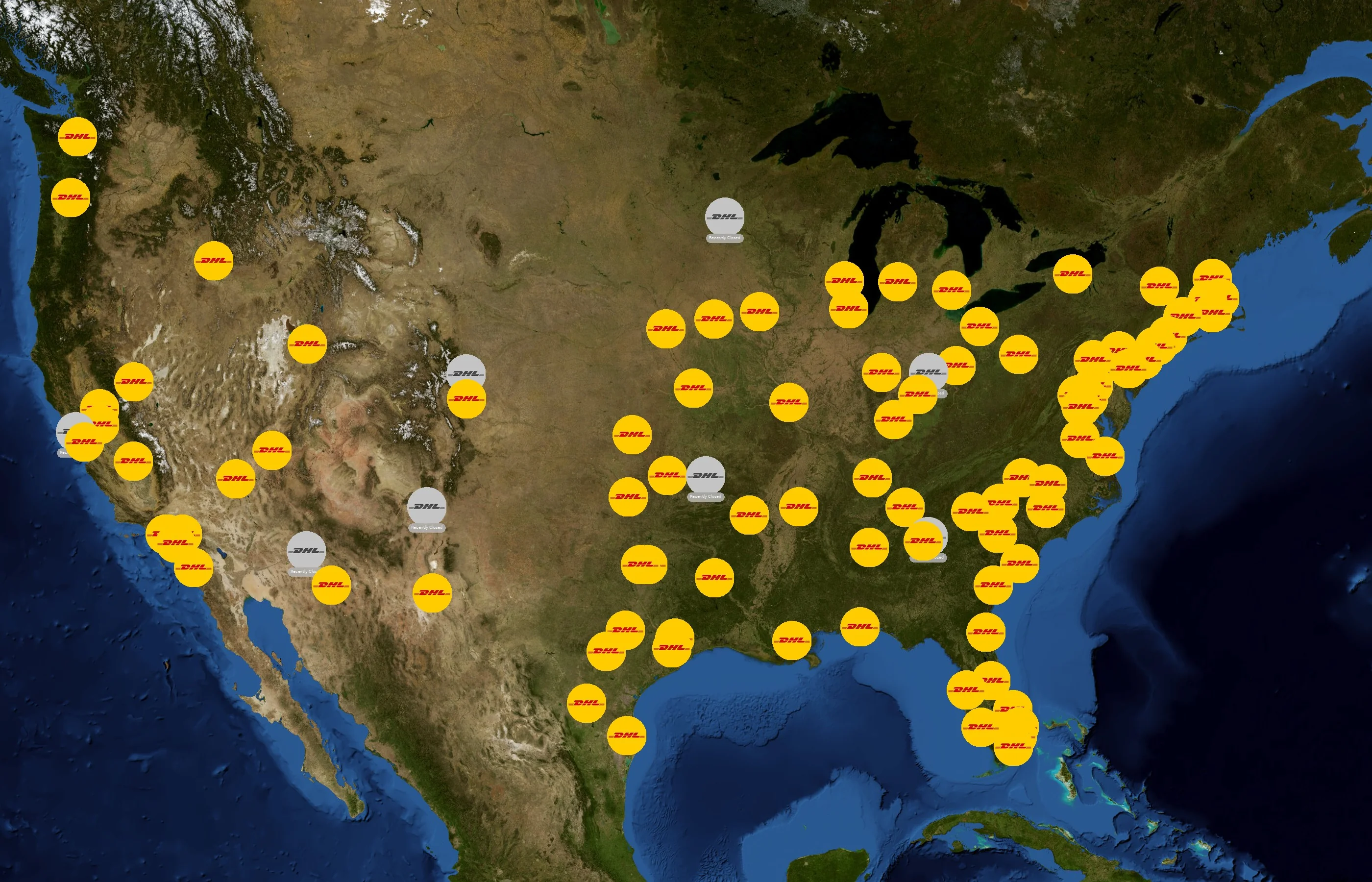 DHL Express state distribution