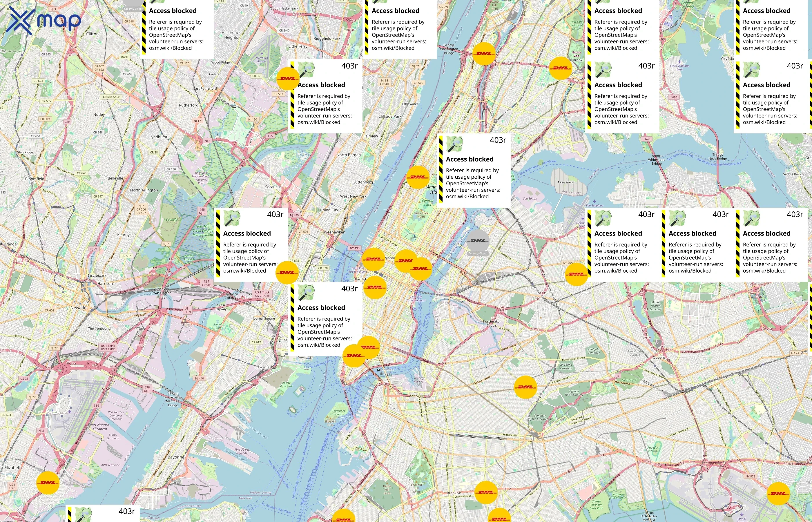 DHL Express area coverage