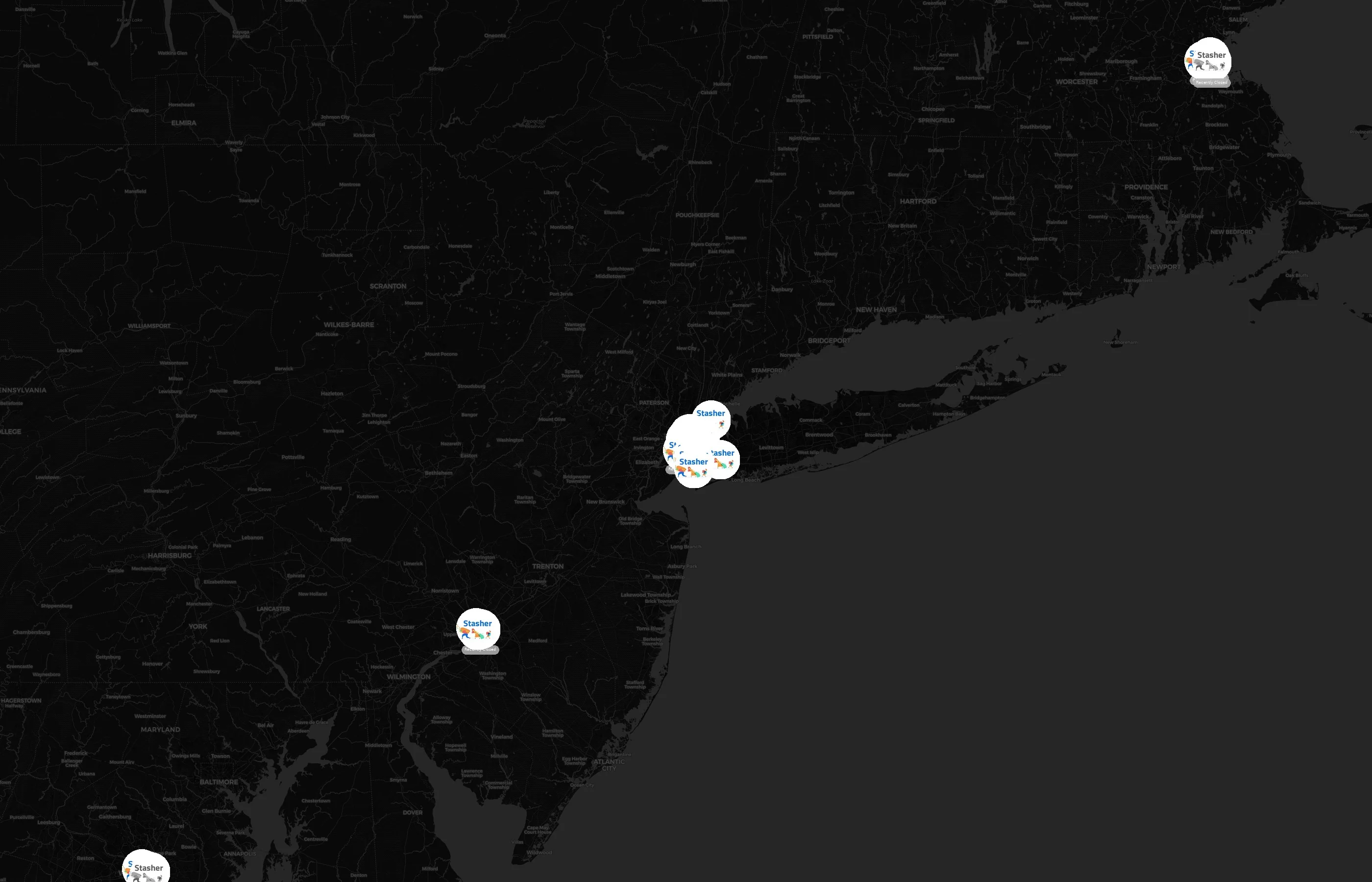 Stasher city distribution