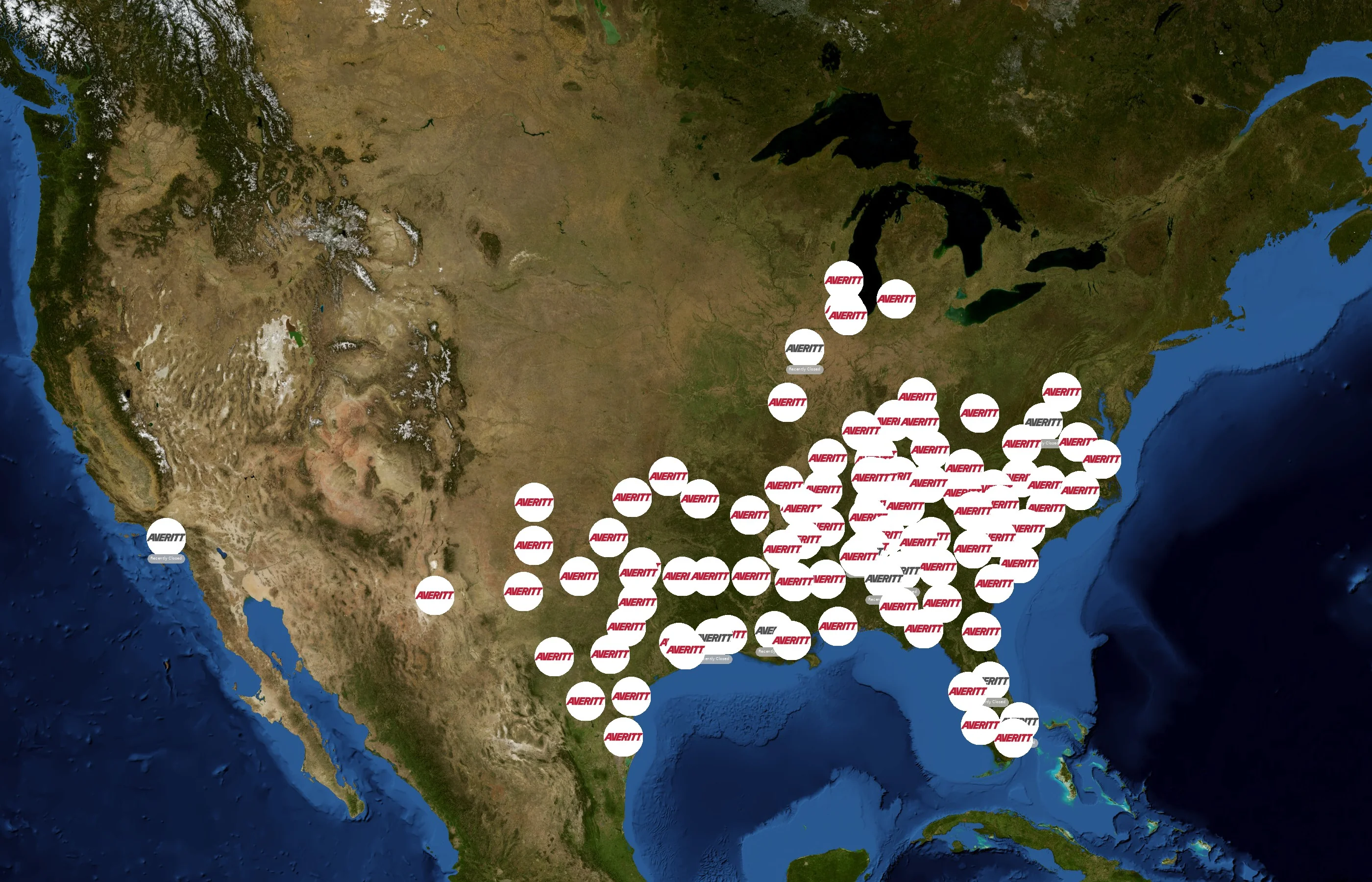 Averitt Express state distribution