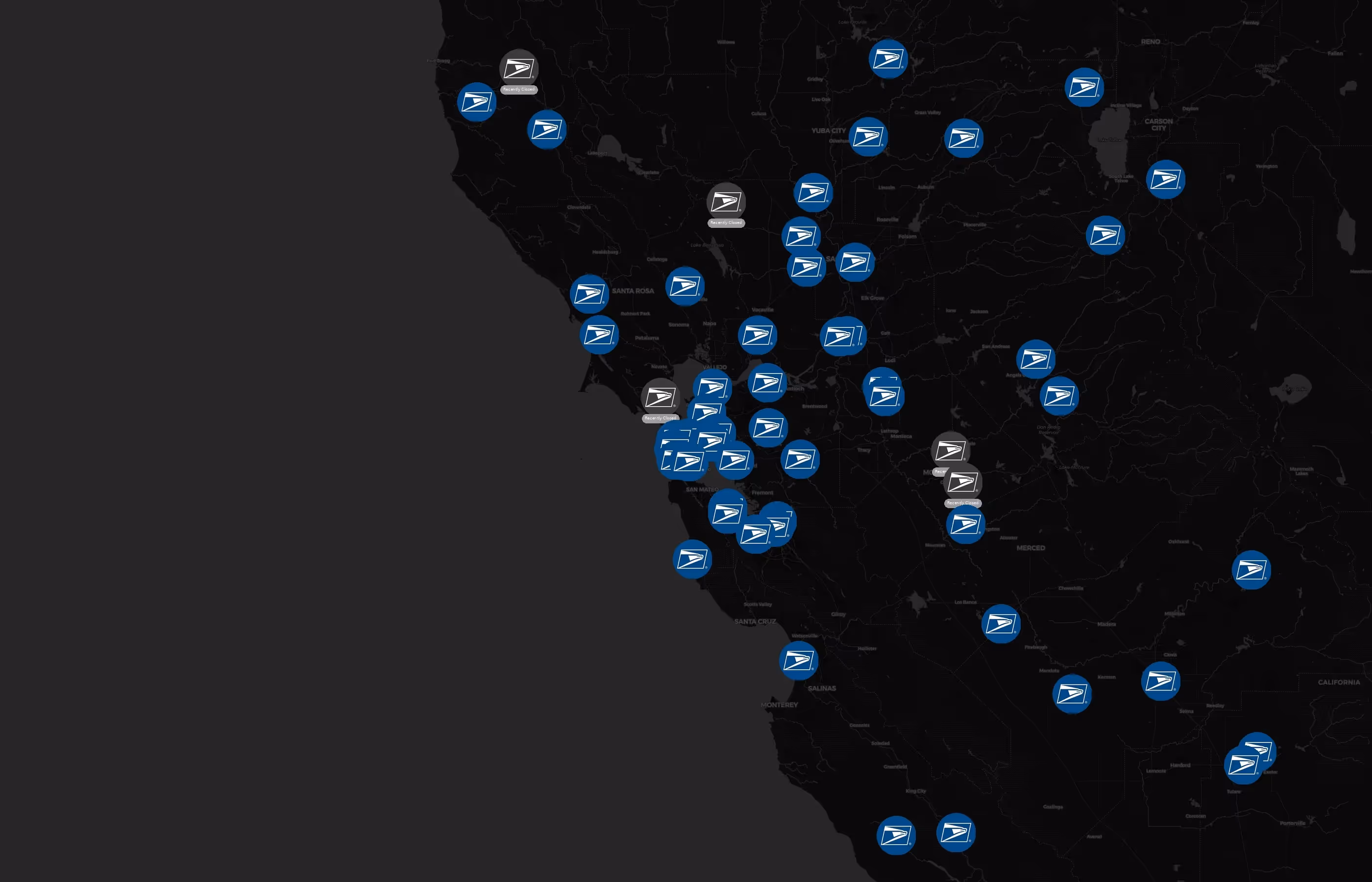 United States Postal Service city distribution