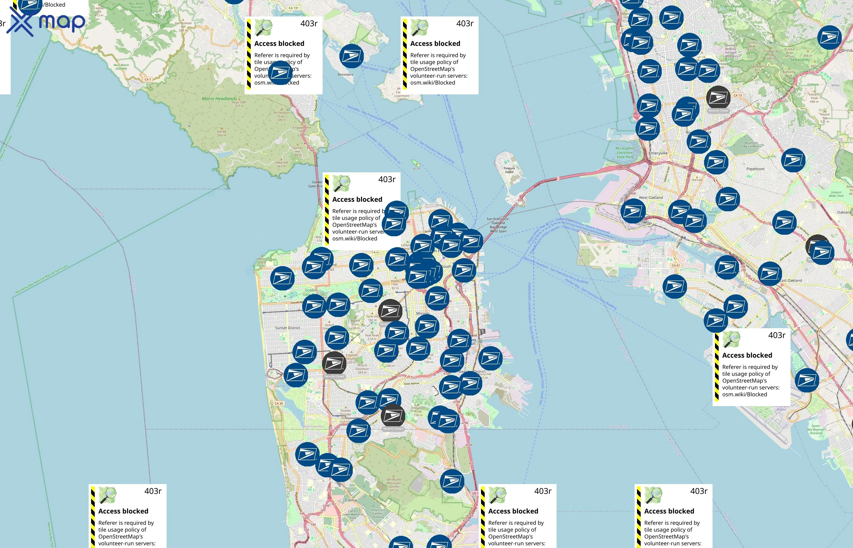 United States Postal Service area coverage