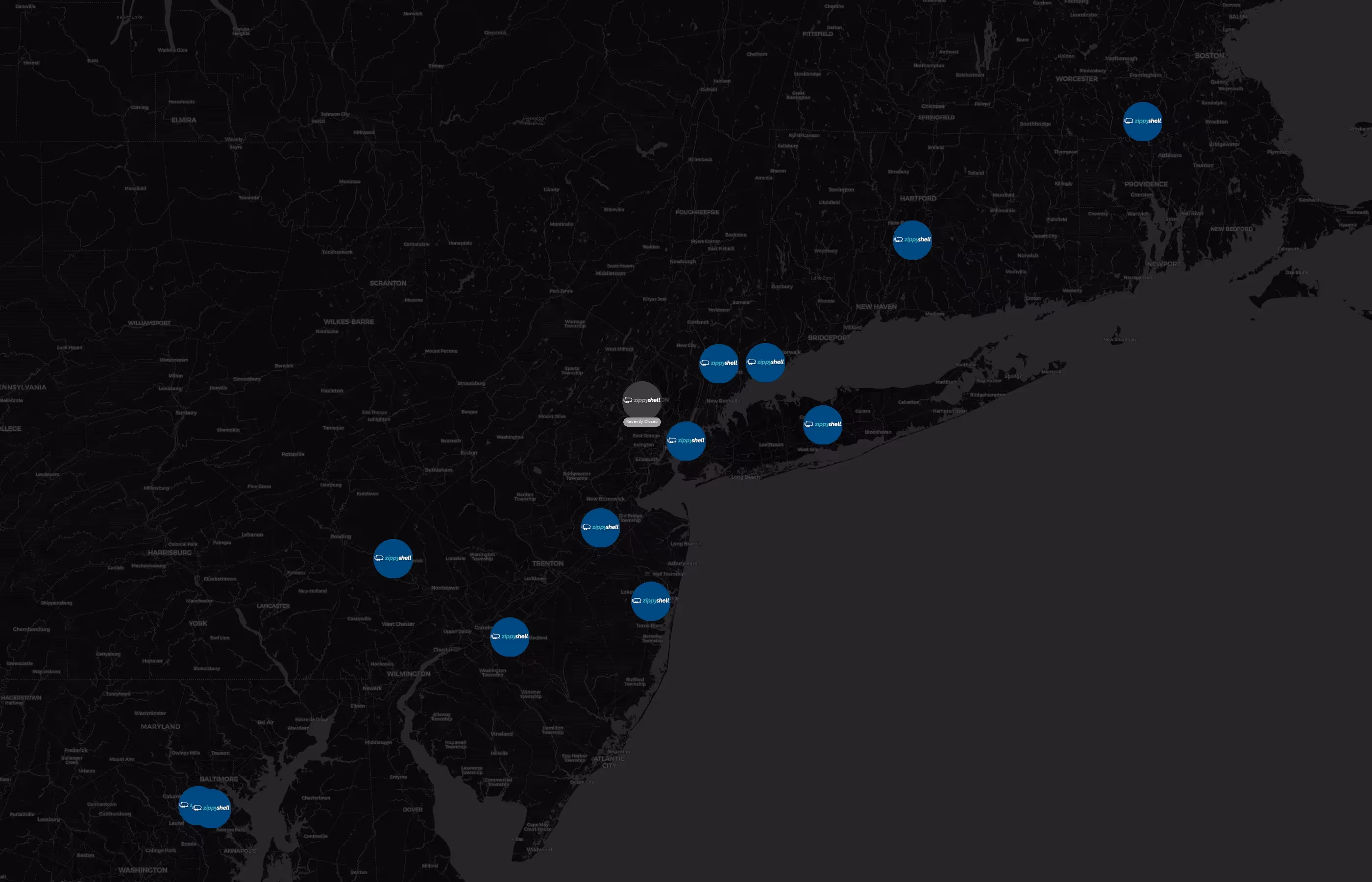 Zippy Shell city distribution
