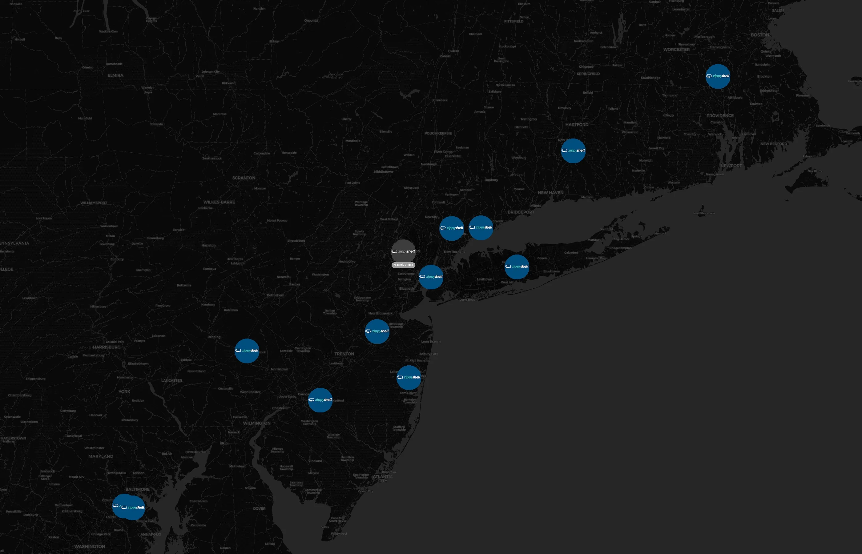 Zippy Shell city distribution