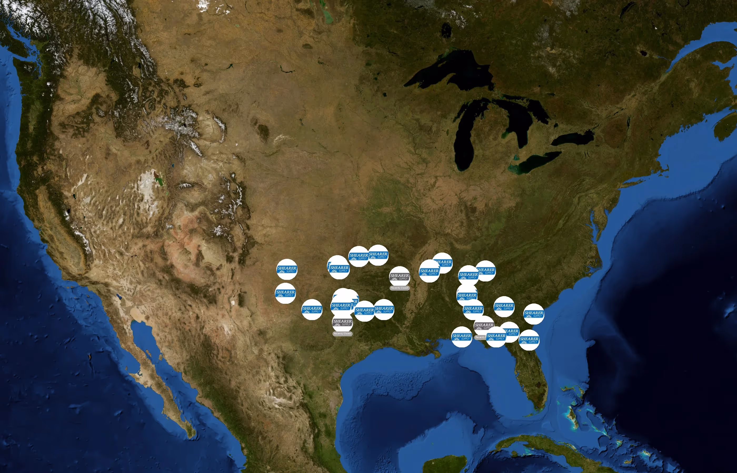 Shearer Supply state distribution
