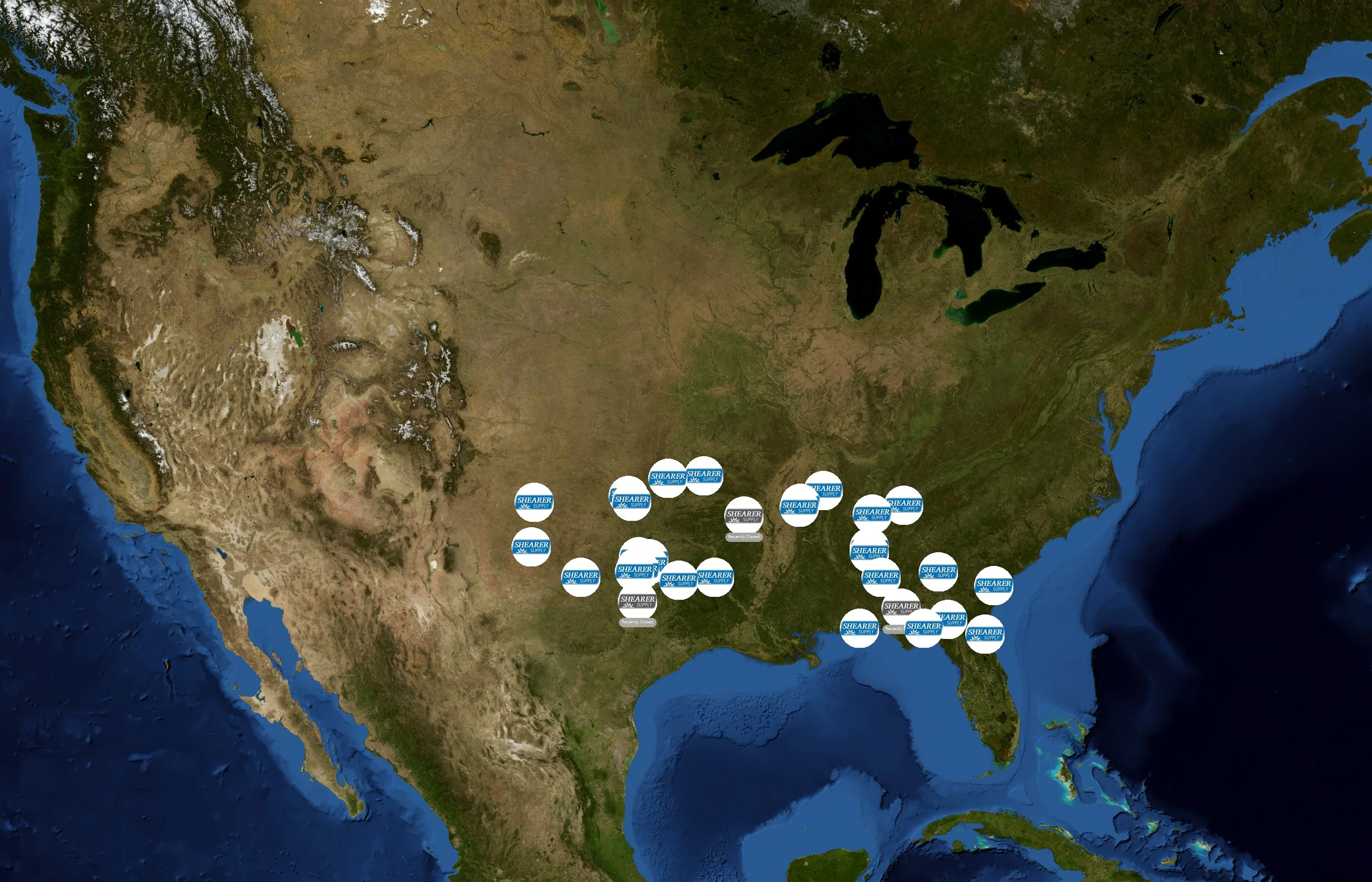 Shearer Supply state distribution