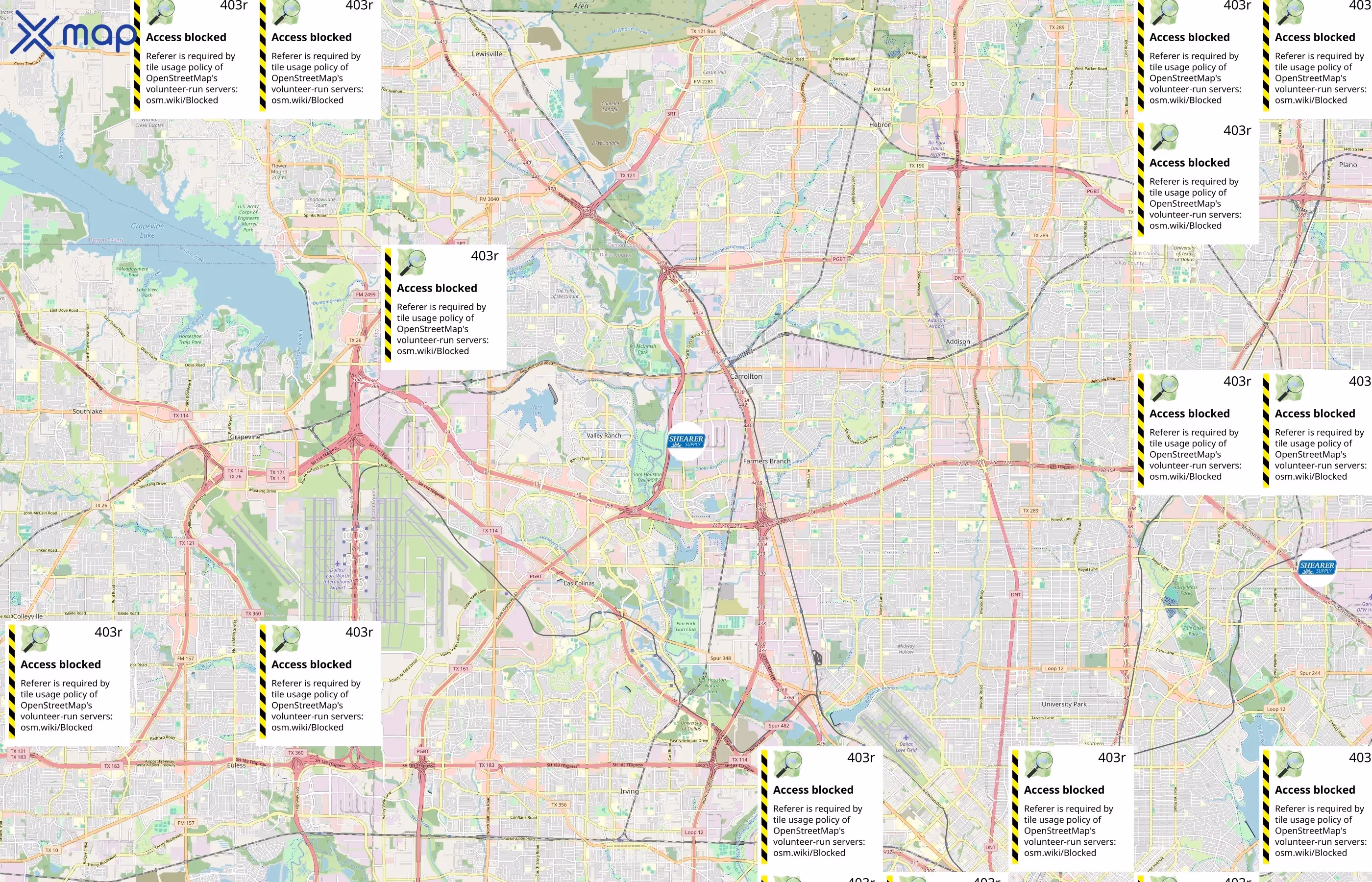 Shearer Supply area coverage