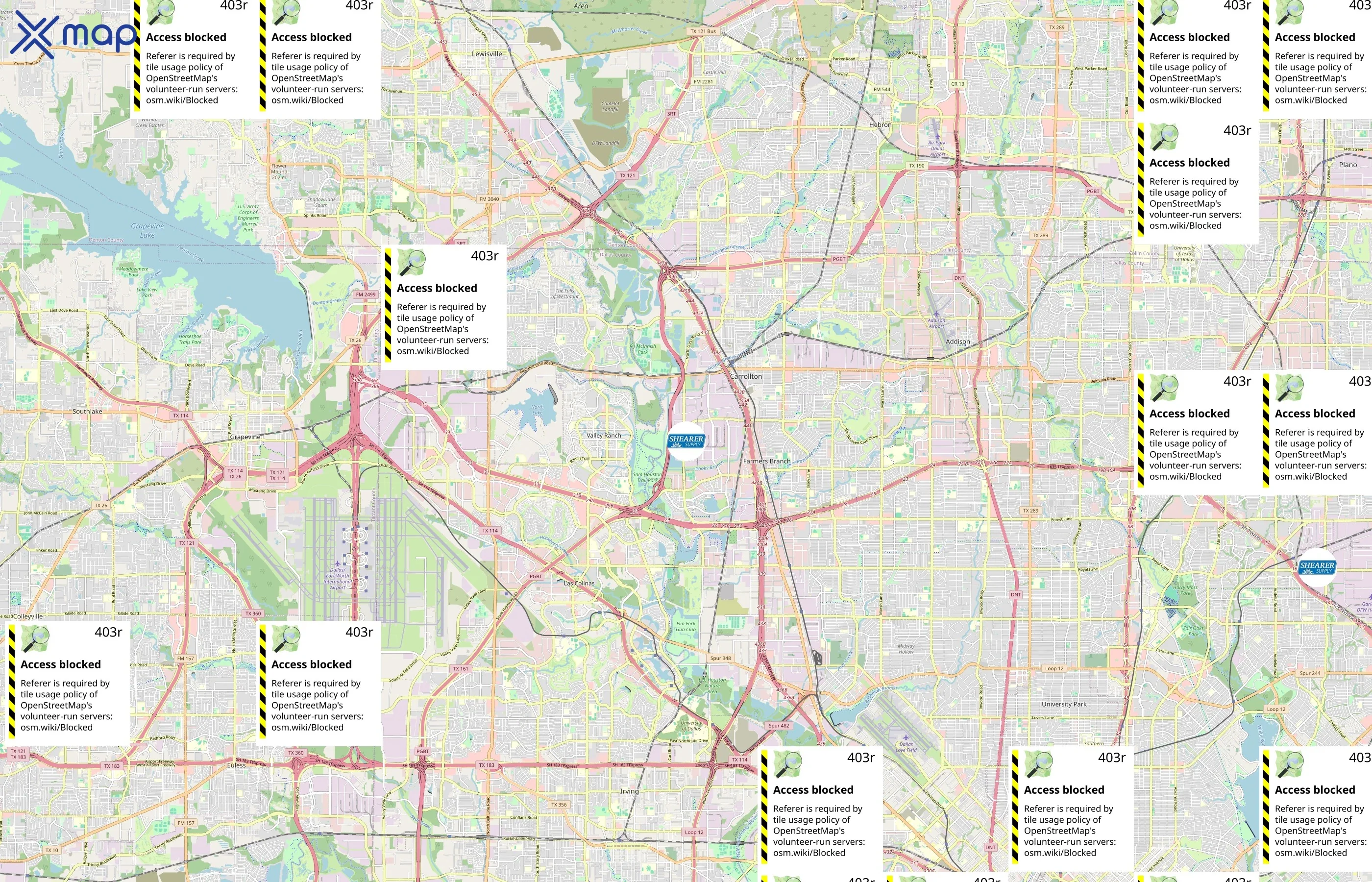 Shearer Supply area coverage