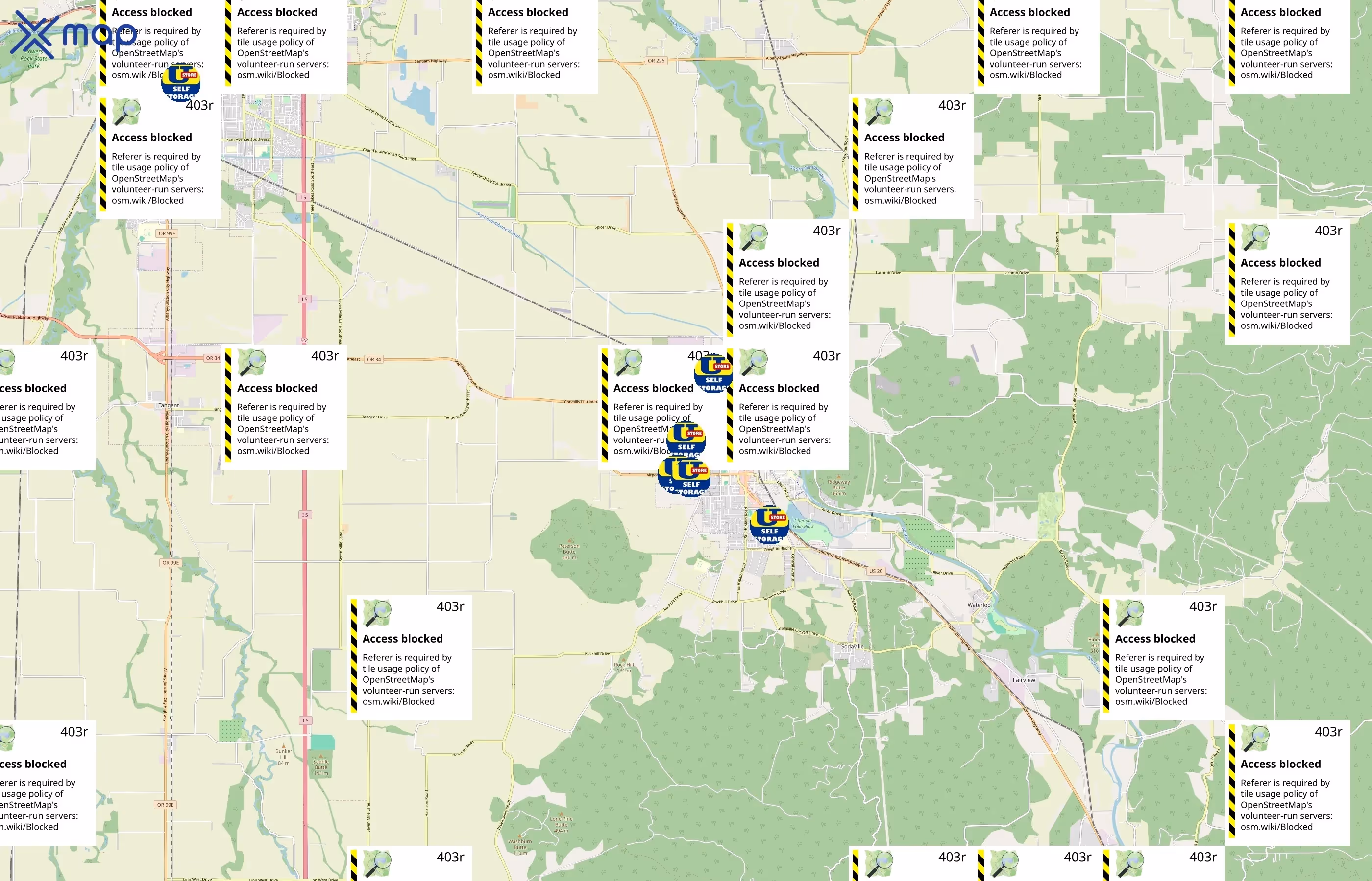 U-Store Self Storage area coverage