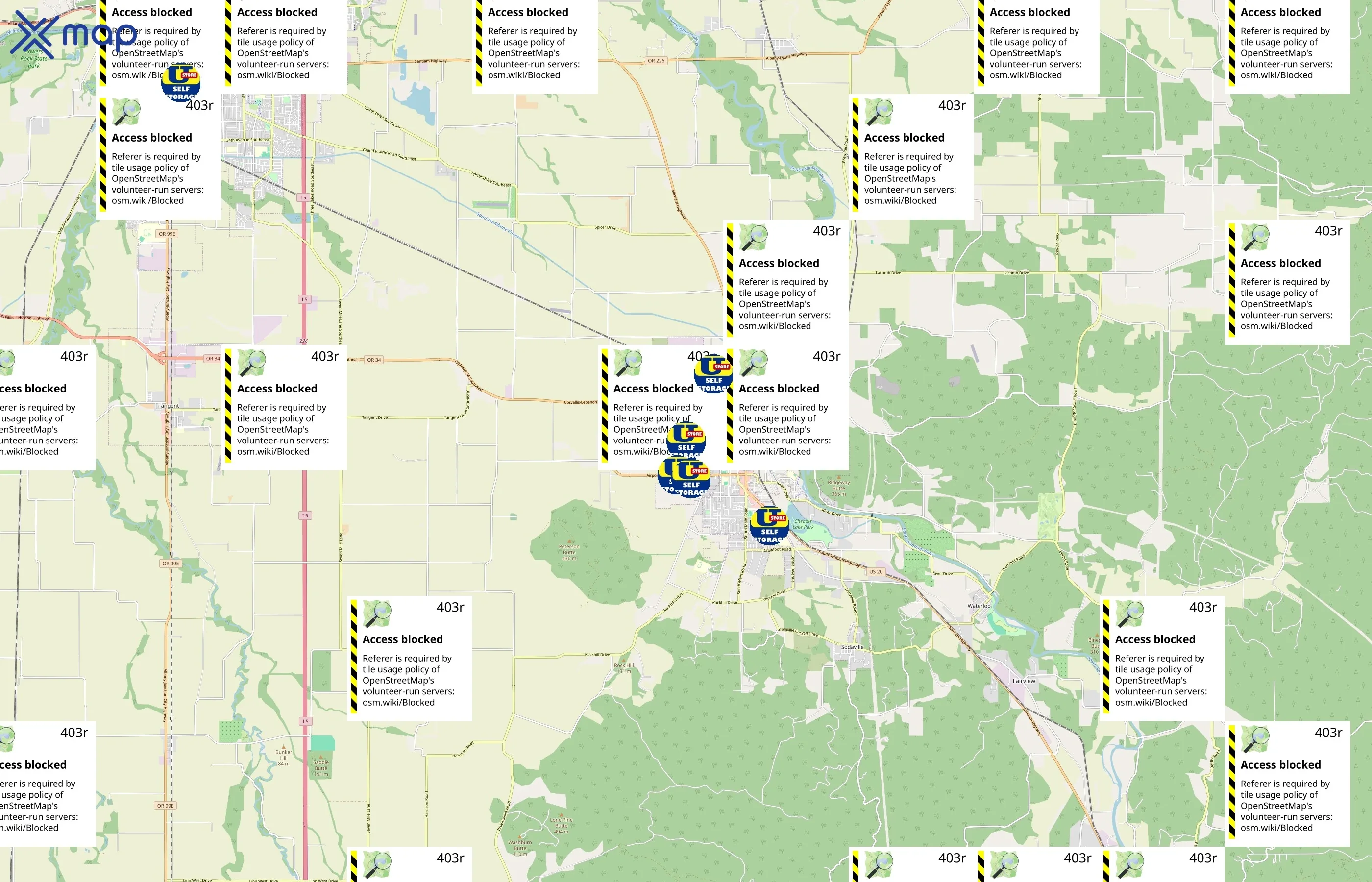 U-Store Self Storage area coverage