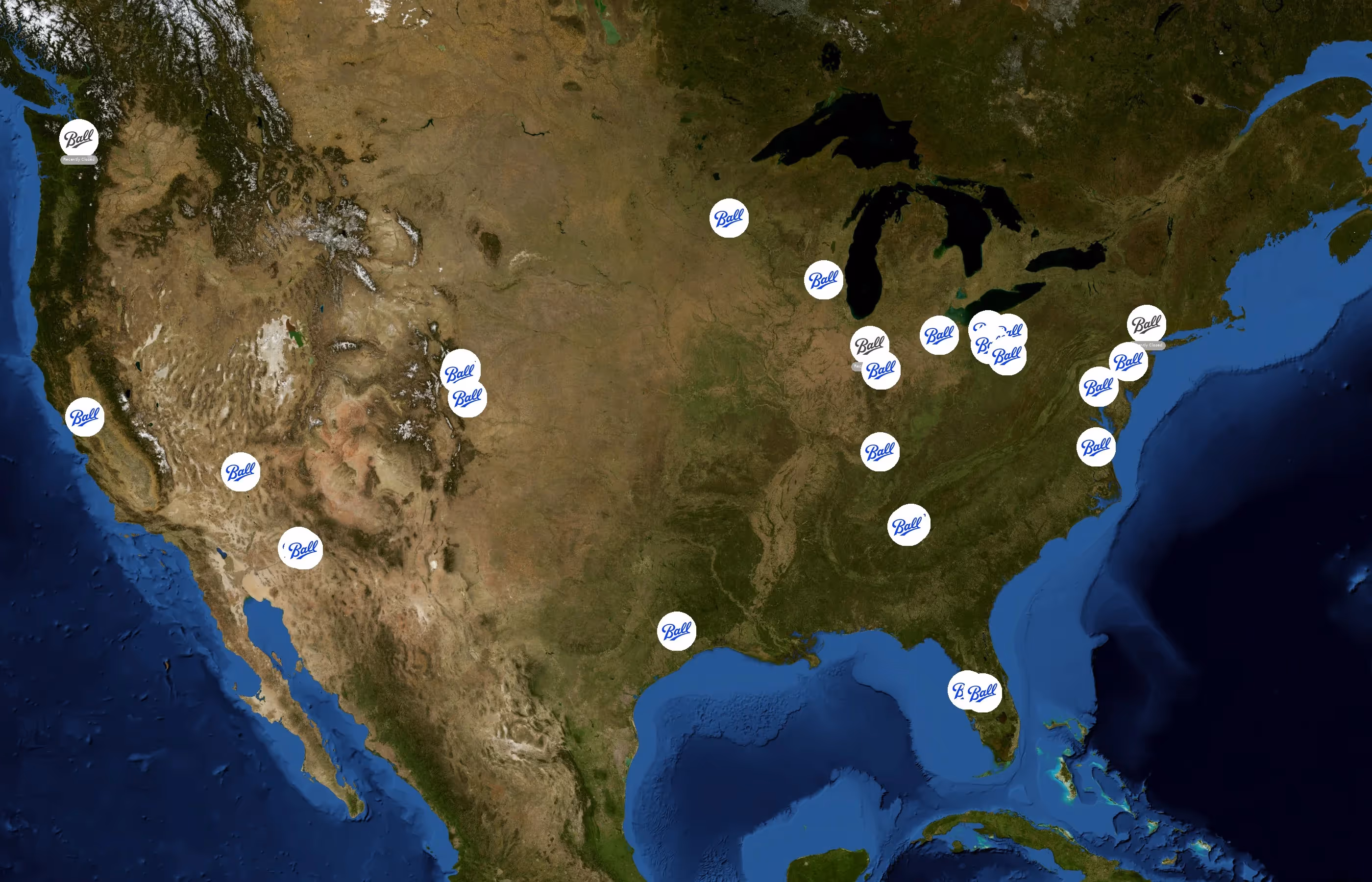 Ball Corporation state distribution