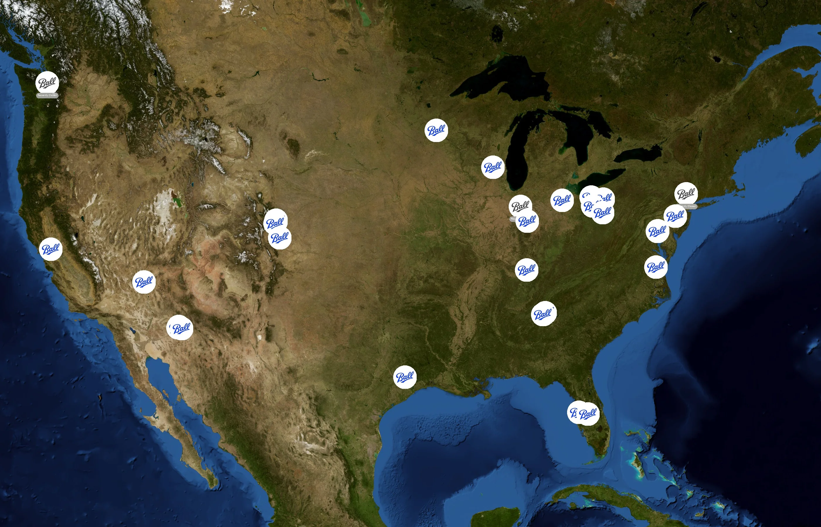Ball Corporation state distribution