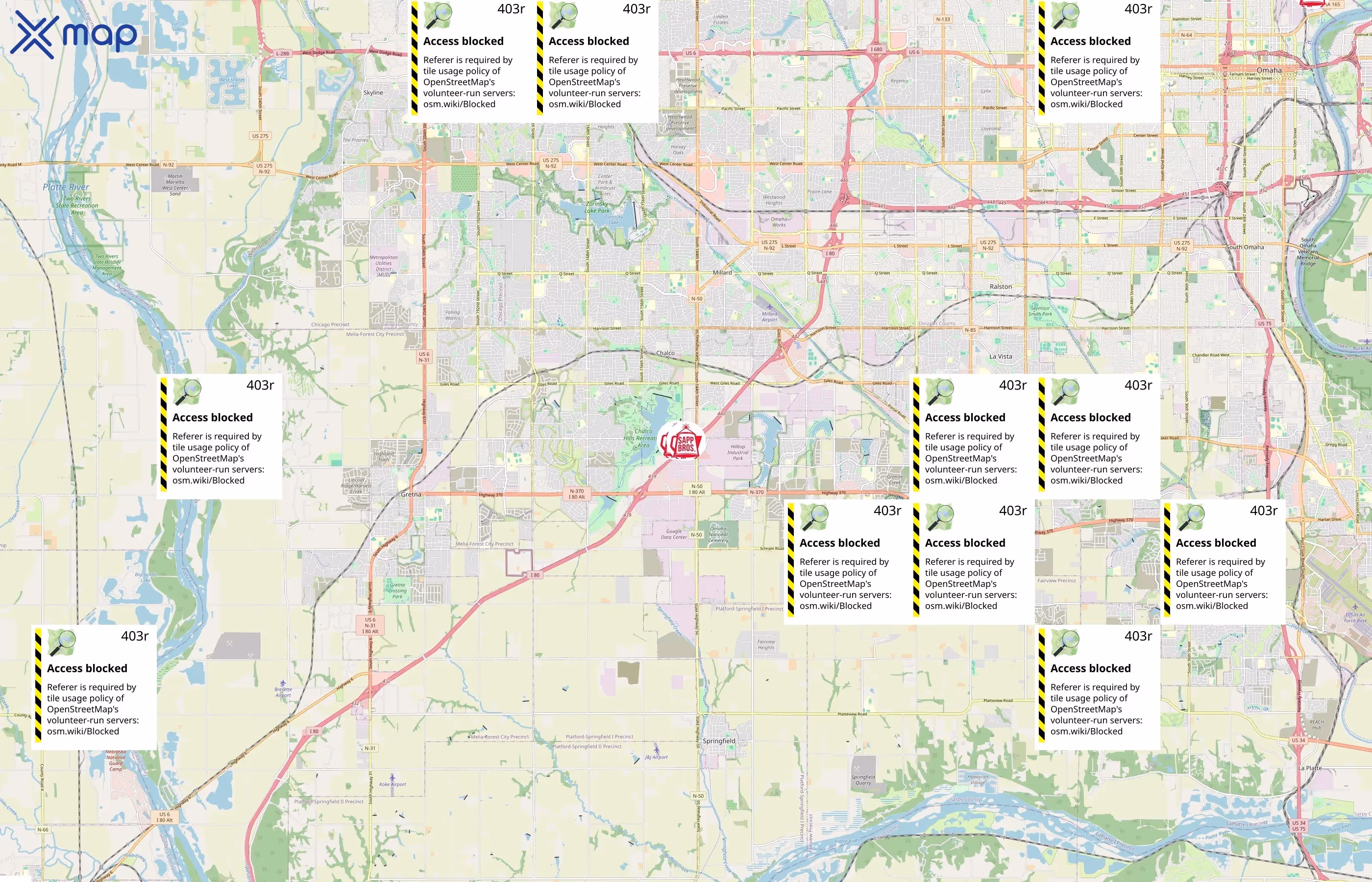 Sapp Bros. area coverage