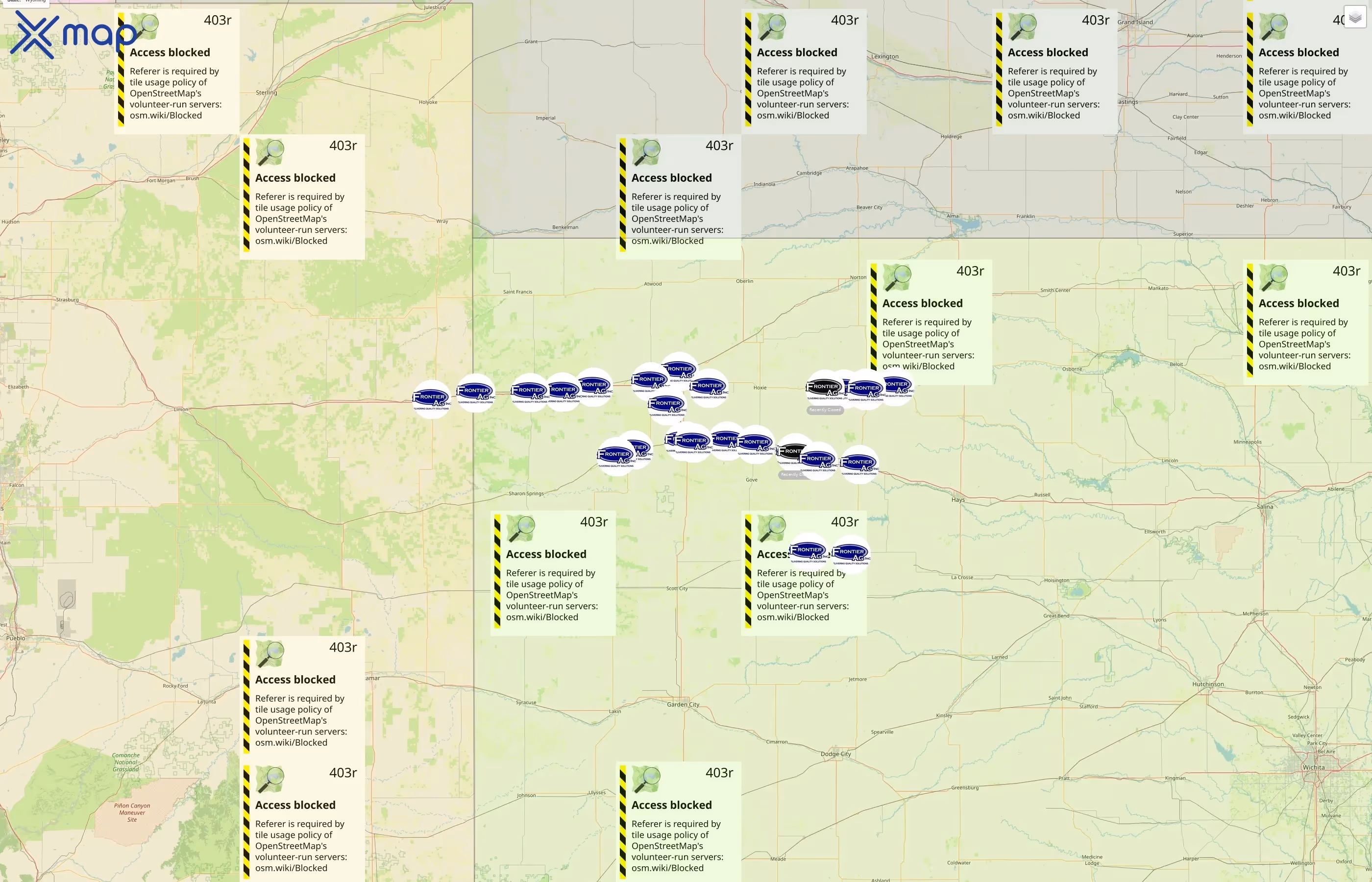 Frontier Ag Inc street hotspots