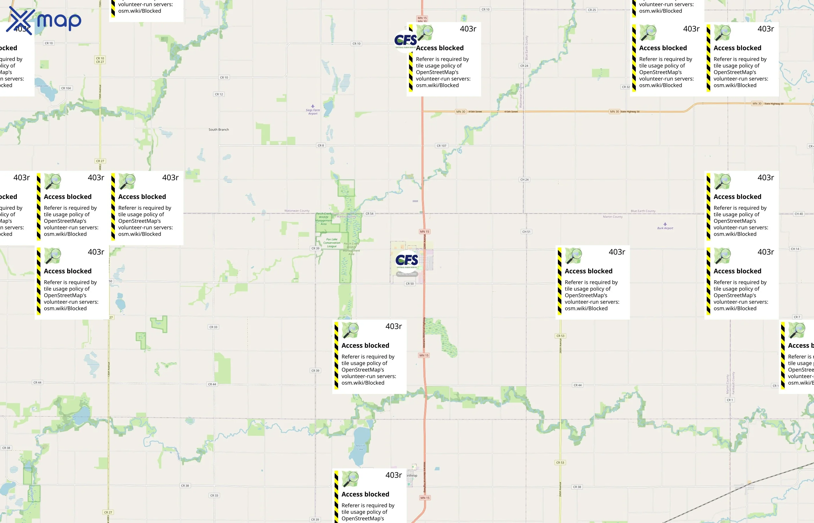 Central Farm Service area coverage
