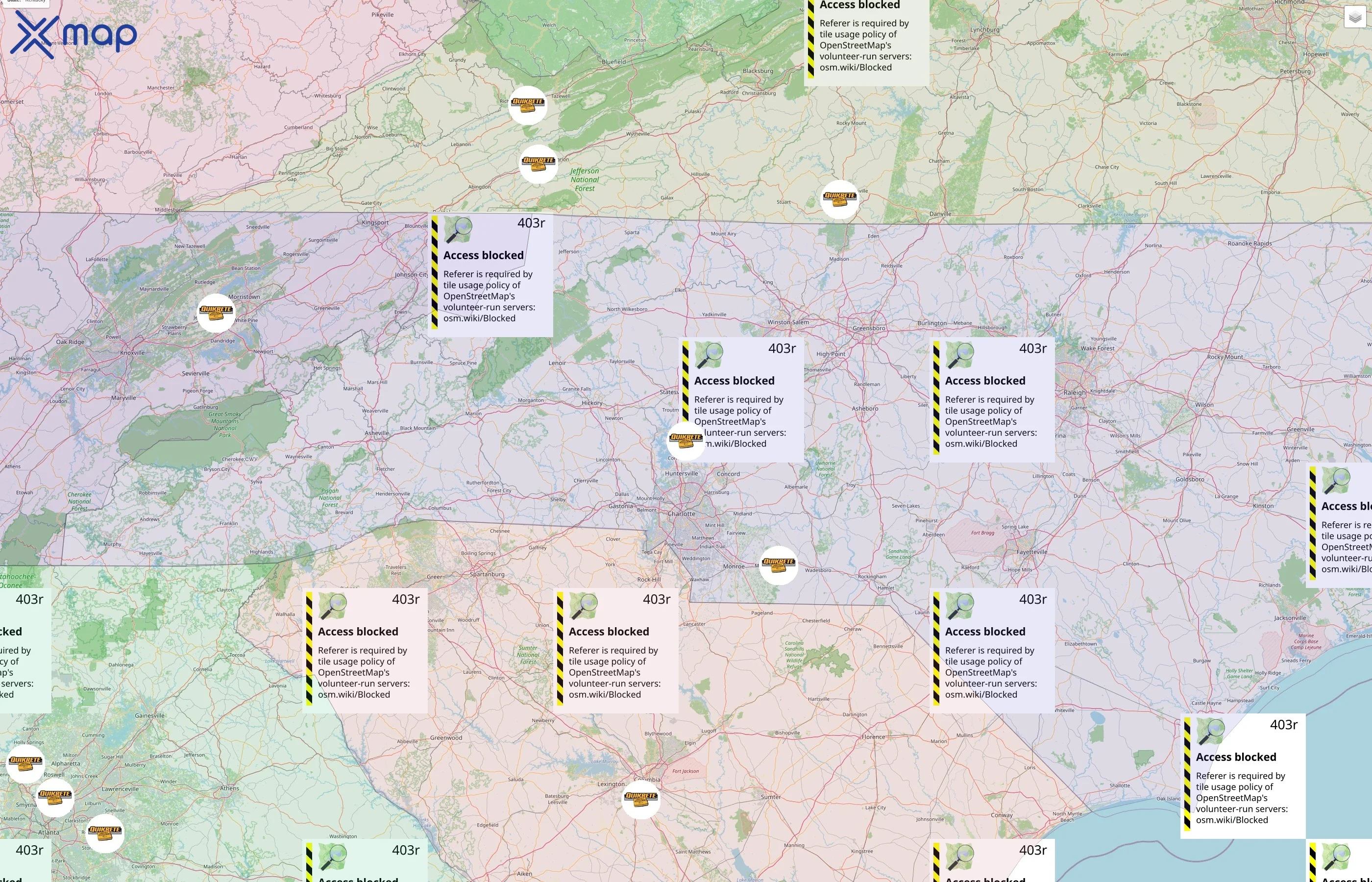 The Quikrete Companies street hotspots