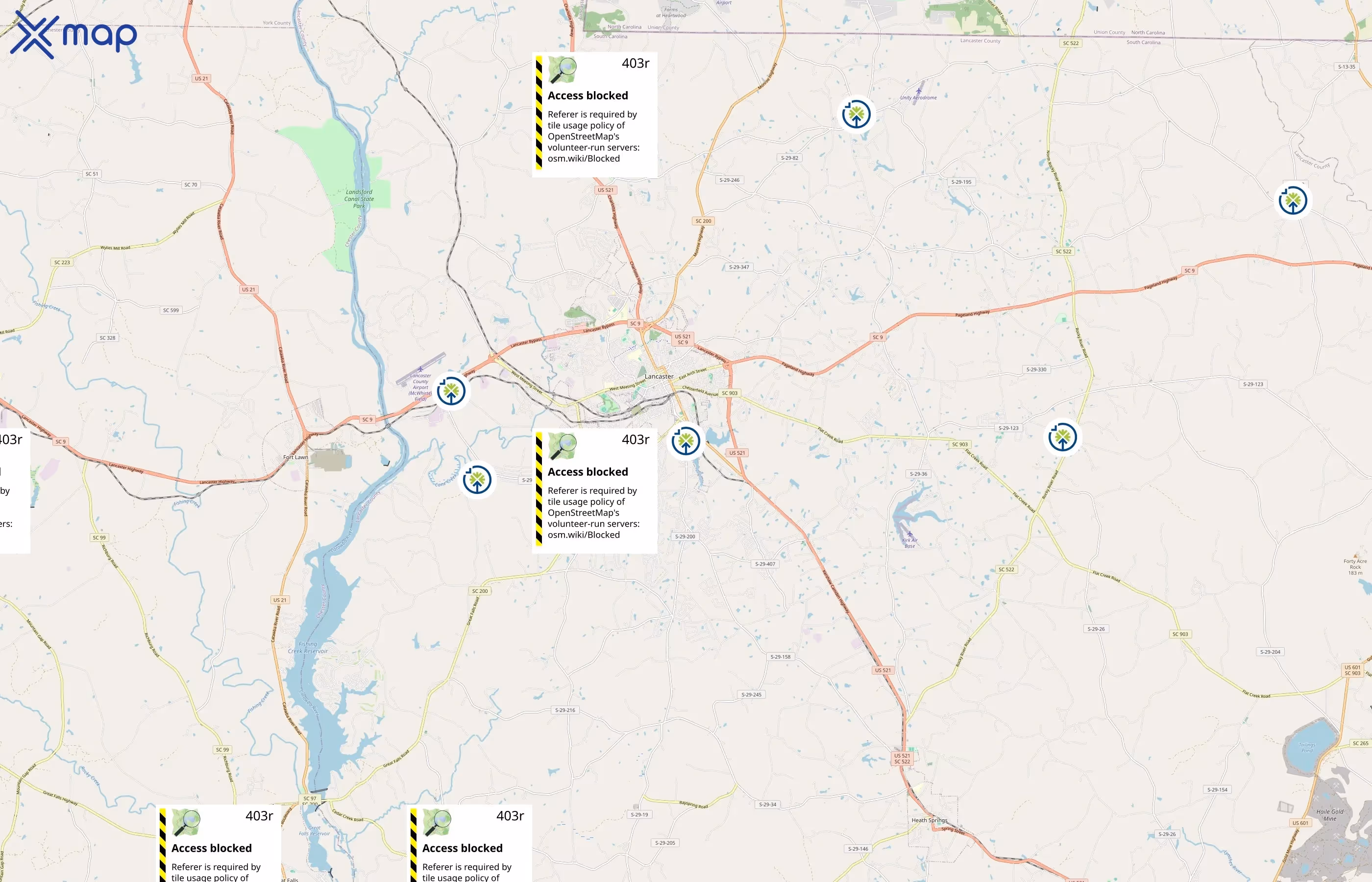 South Carolina Department of Environmental Services area coverage