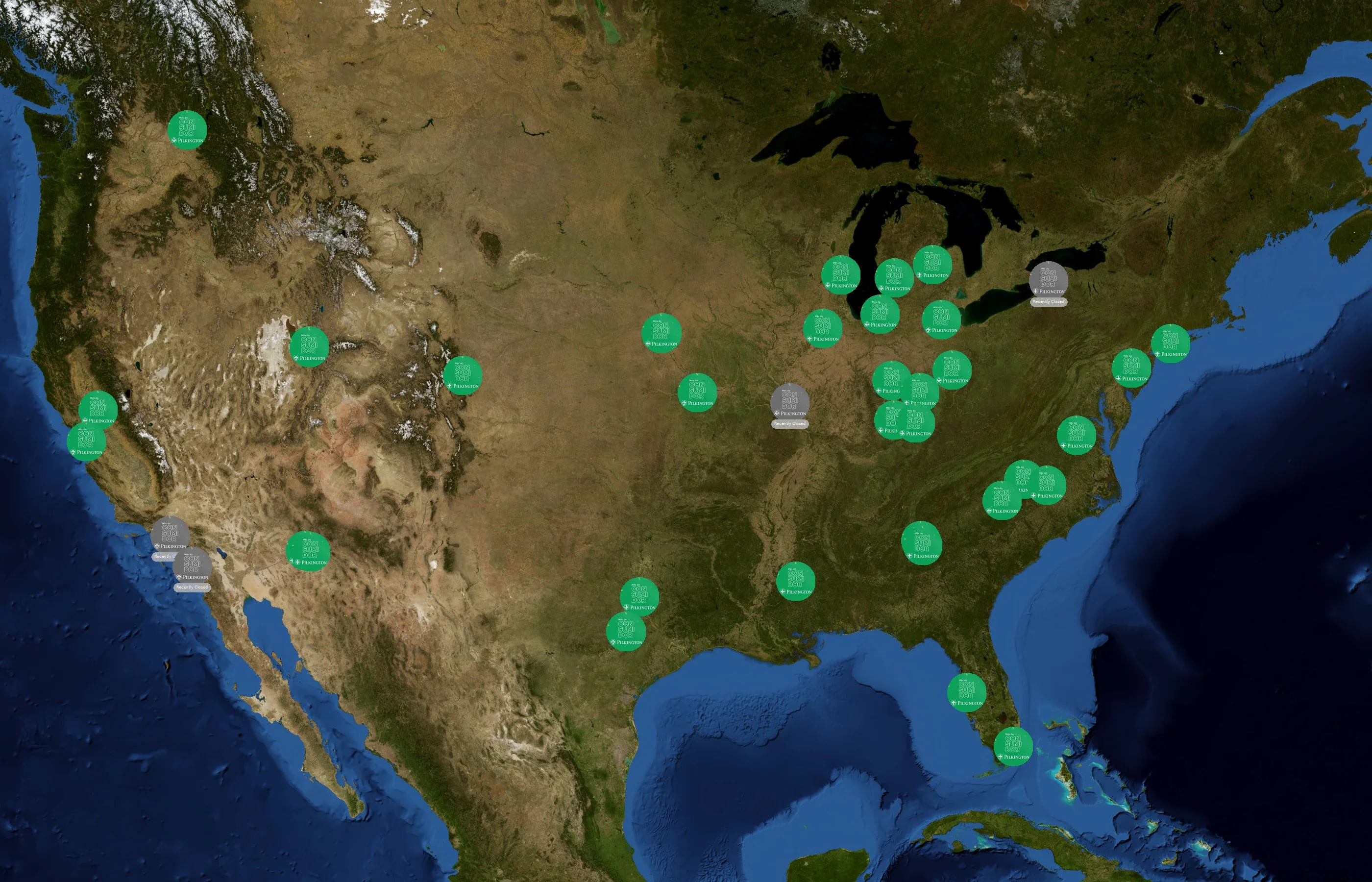 Pilkington state distribution