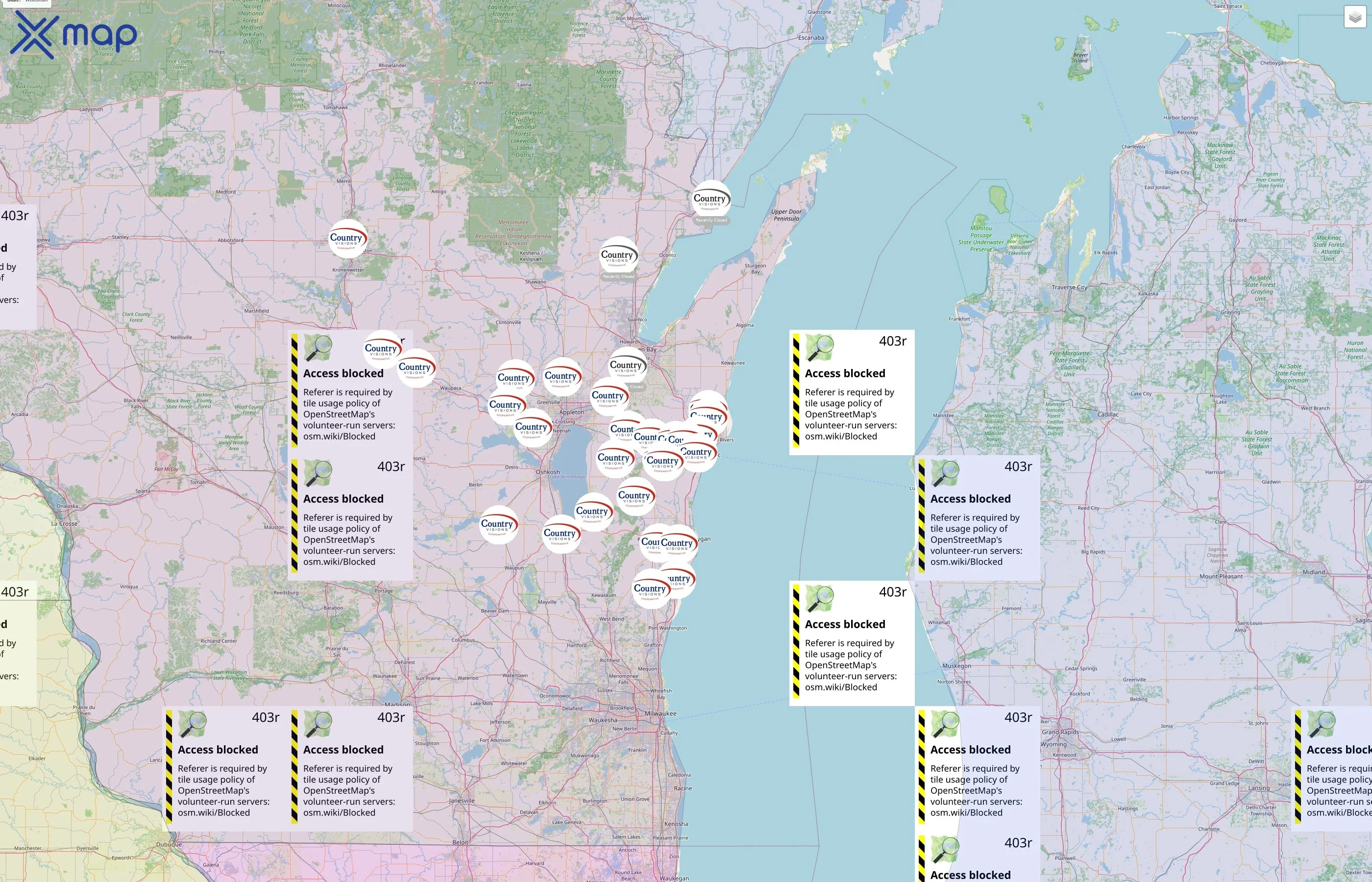 Country Visions Cooperative street hotspots