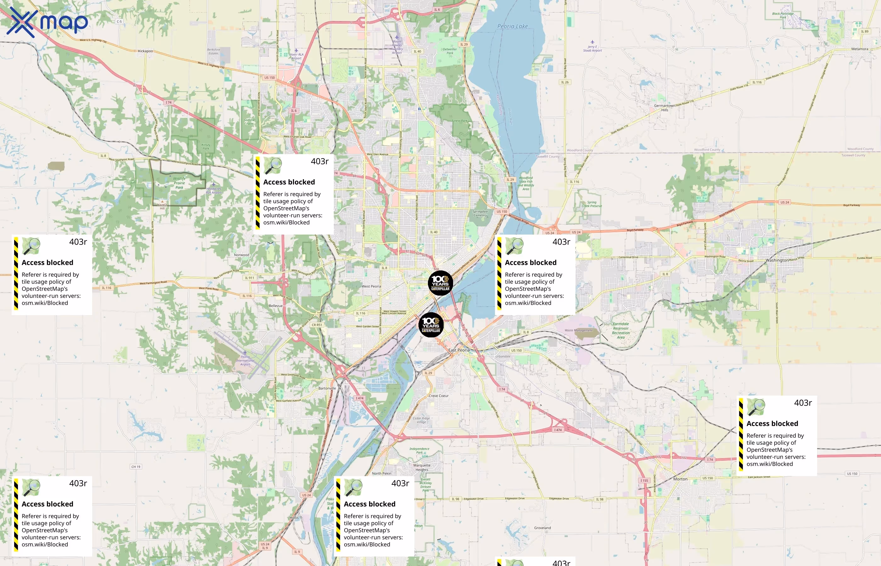 Caterpillar Inc area coverage