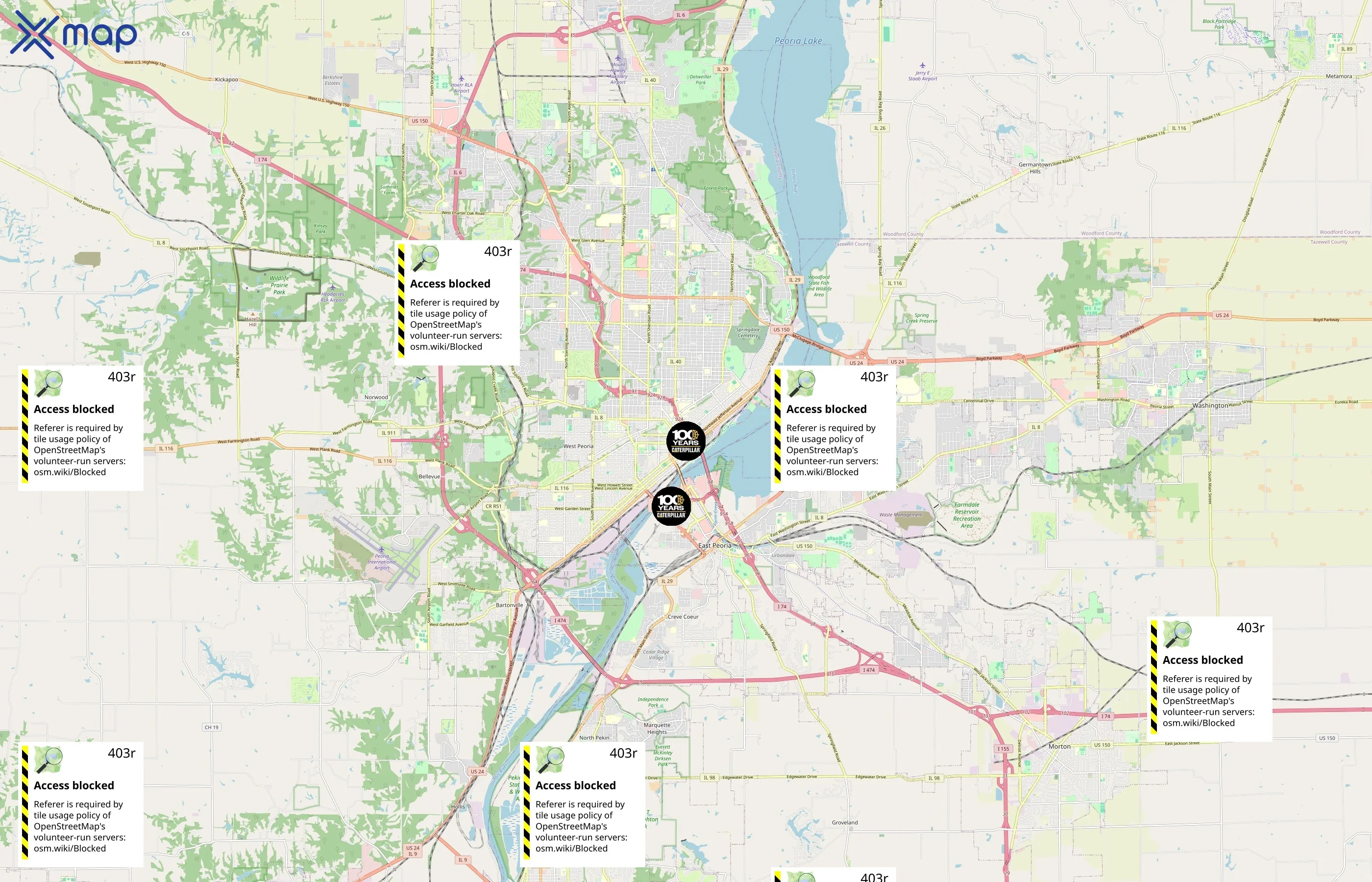 Caterpillar Inc area coverage