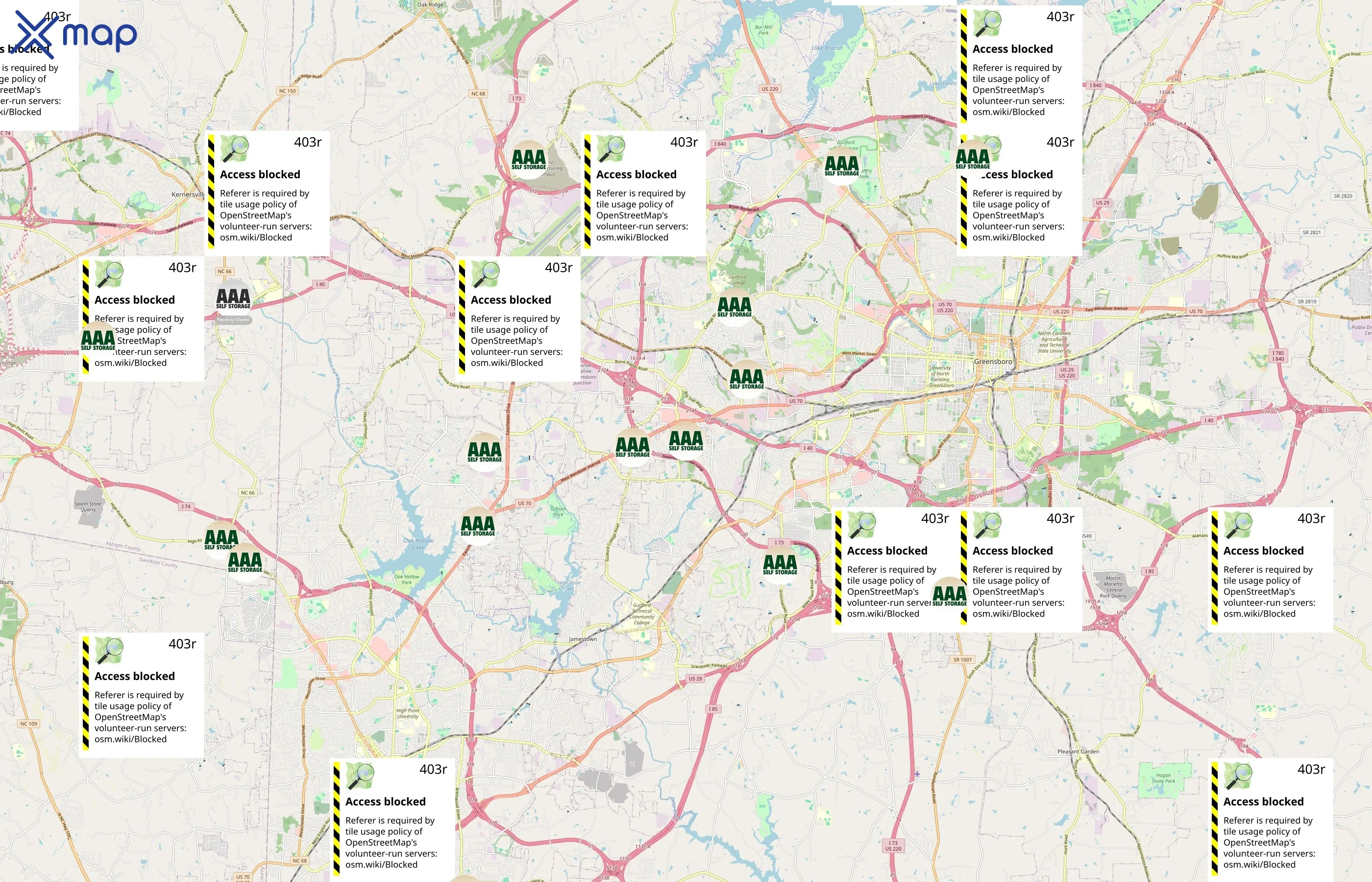 AAA Self Storage area coverage