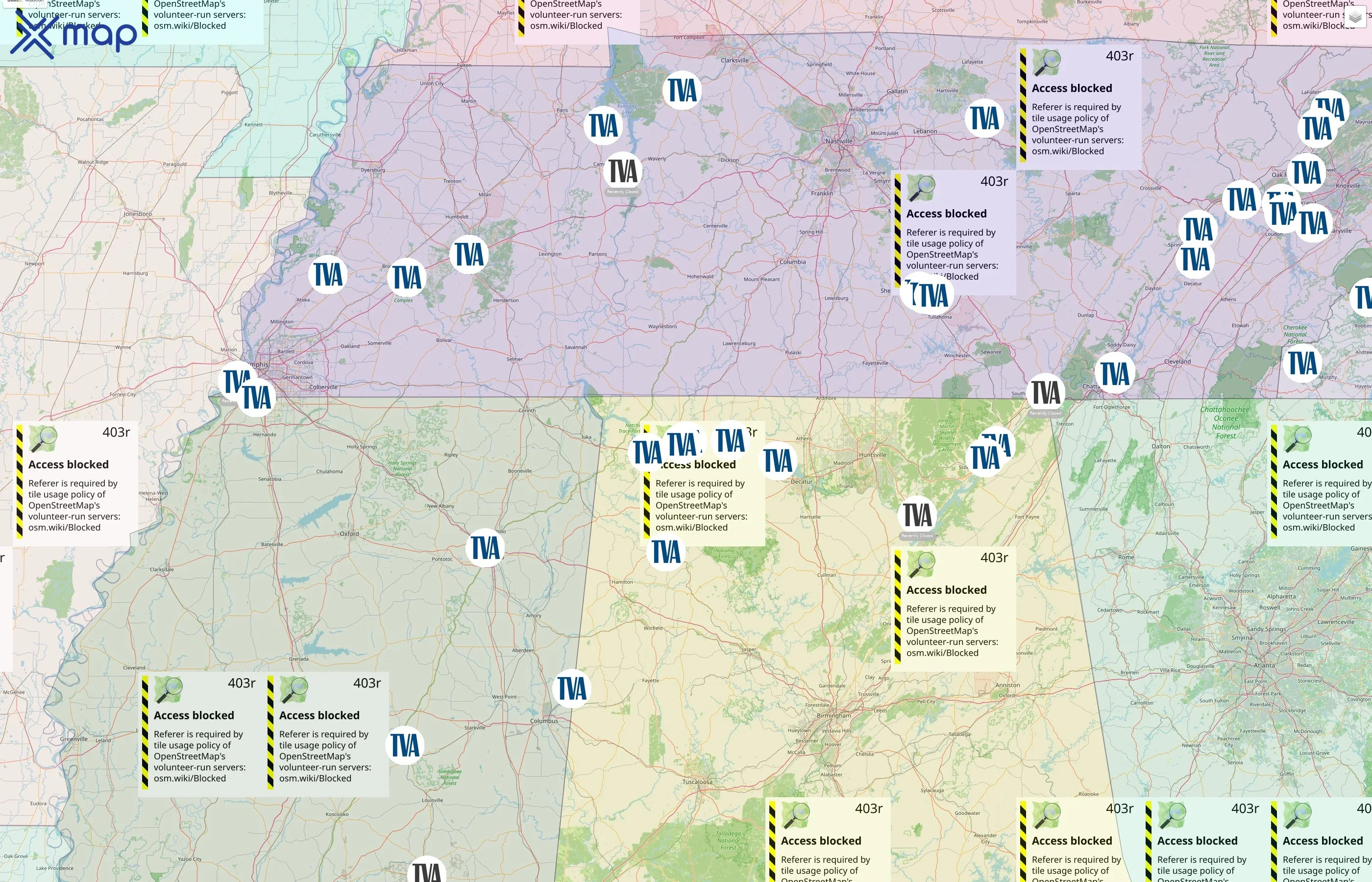 Tennessee Valley Authority street hotspots