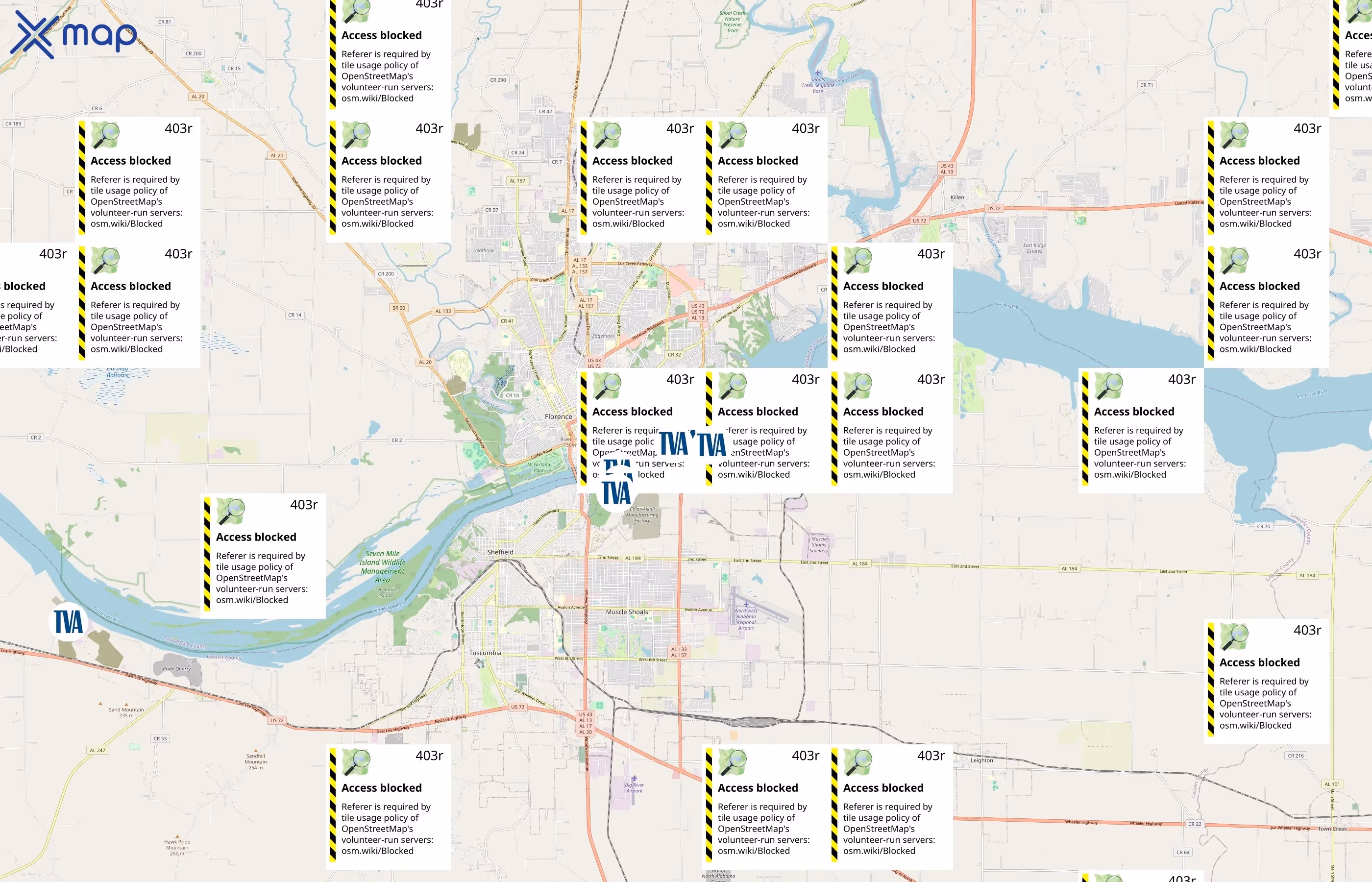 Tennessee Valley Authority area coverage