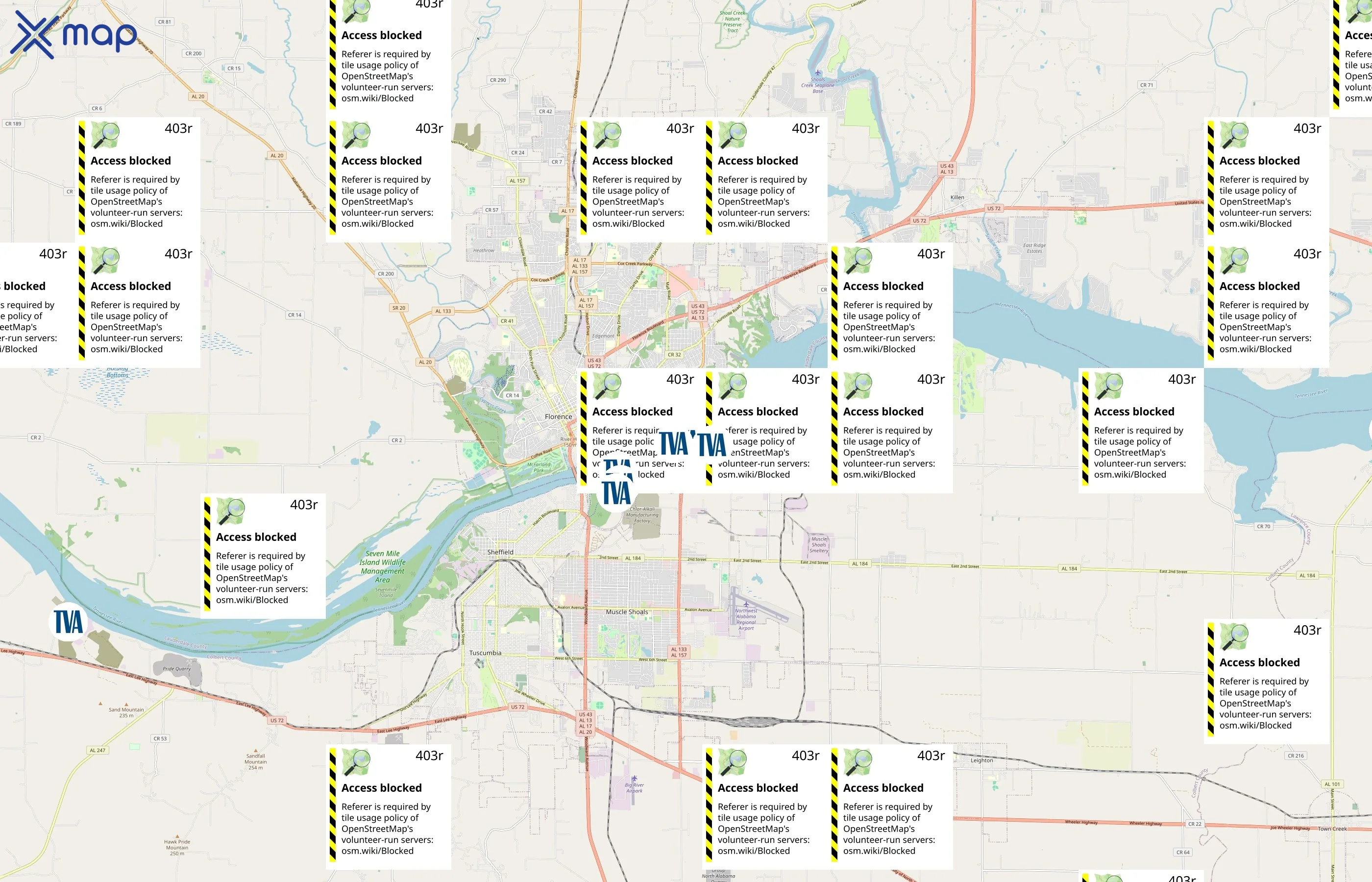 Tennessee Valley Authority area coverage