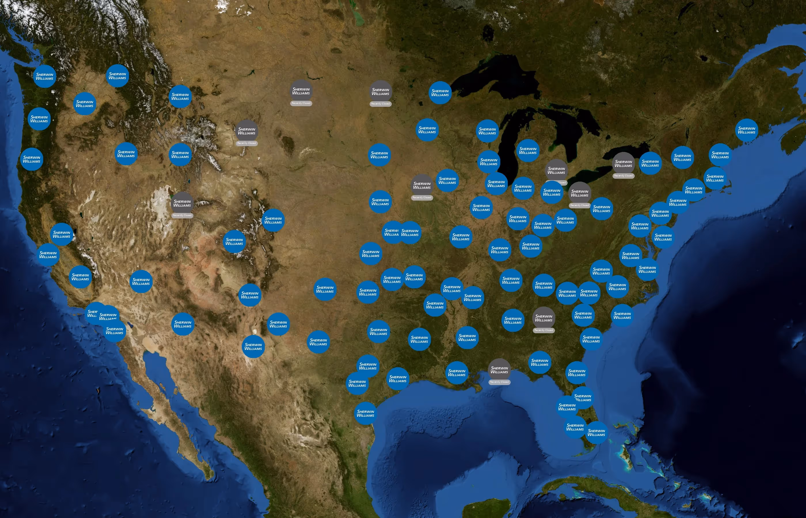 Sherwin-Williams state distribution