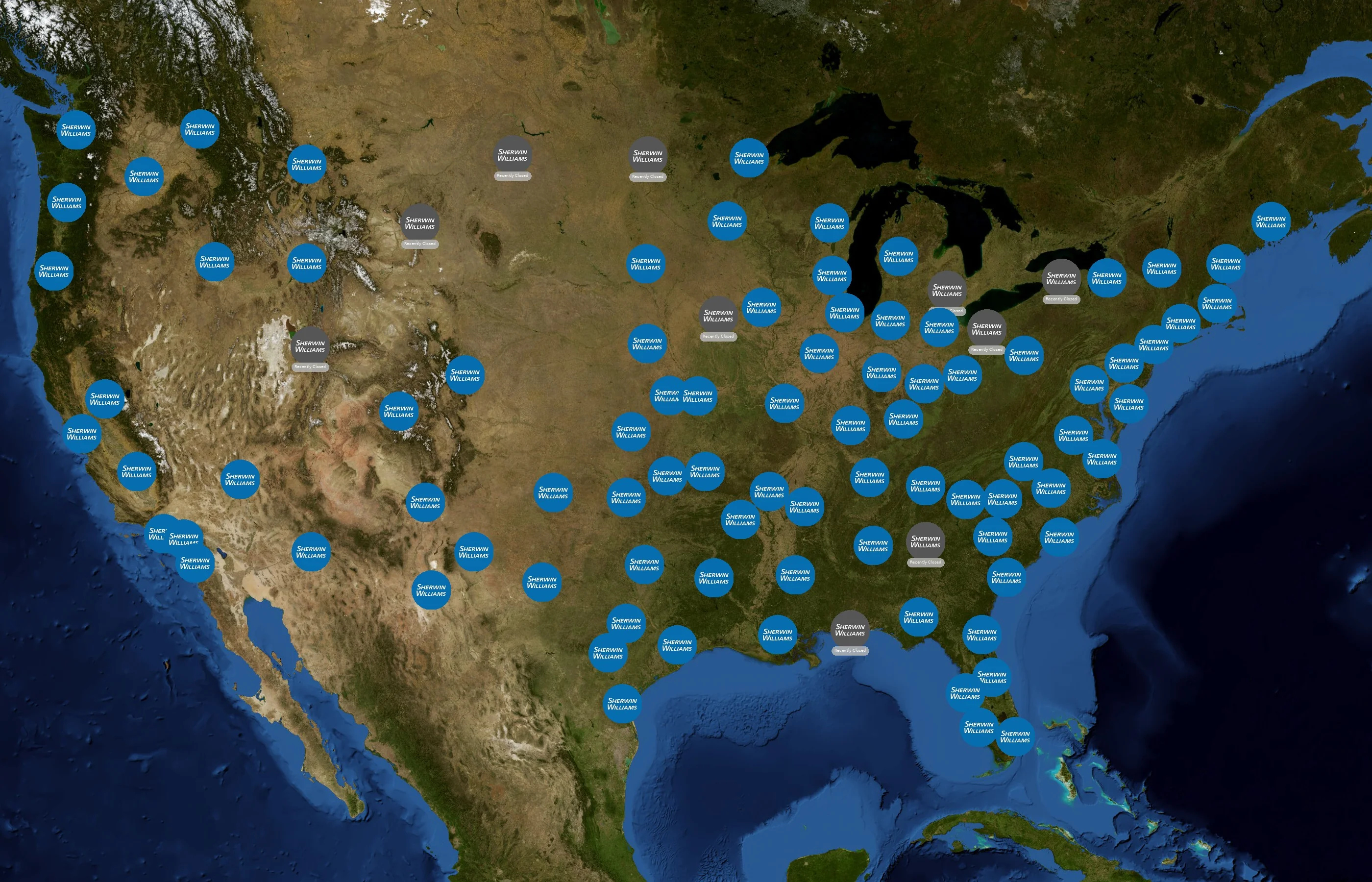 Sherwin-Williams state distribution